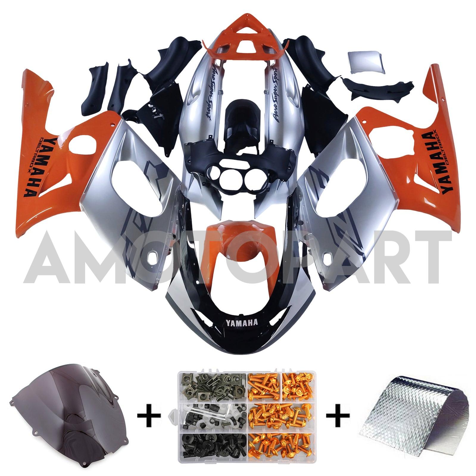 Amotopart Yamaha 1996-2007 YZF 600R Thundercat Orange Sliver Fairing Kit