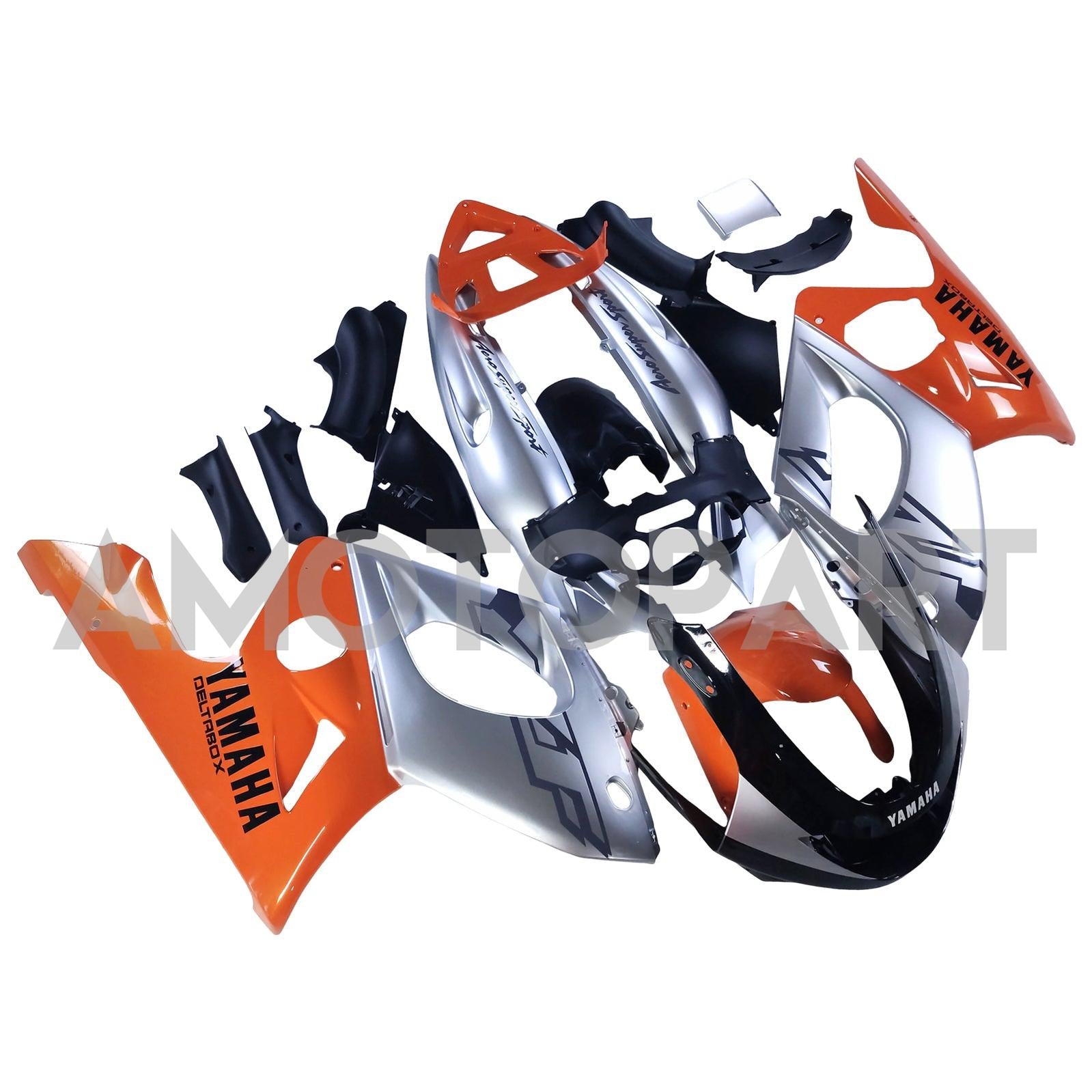 Amotopart Yamaha 1996-2007 YZF 600R Thundercat Orange Sliver Fairing Kit