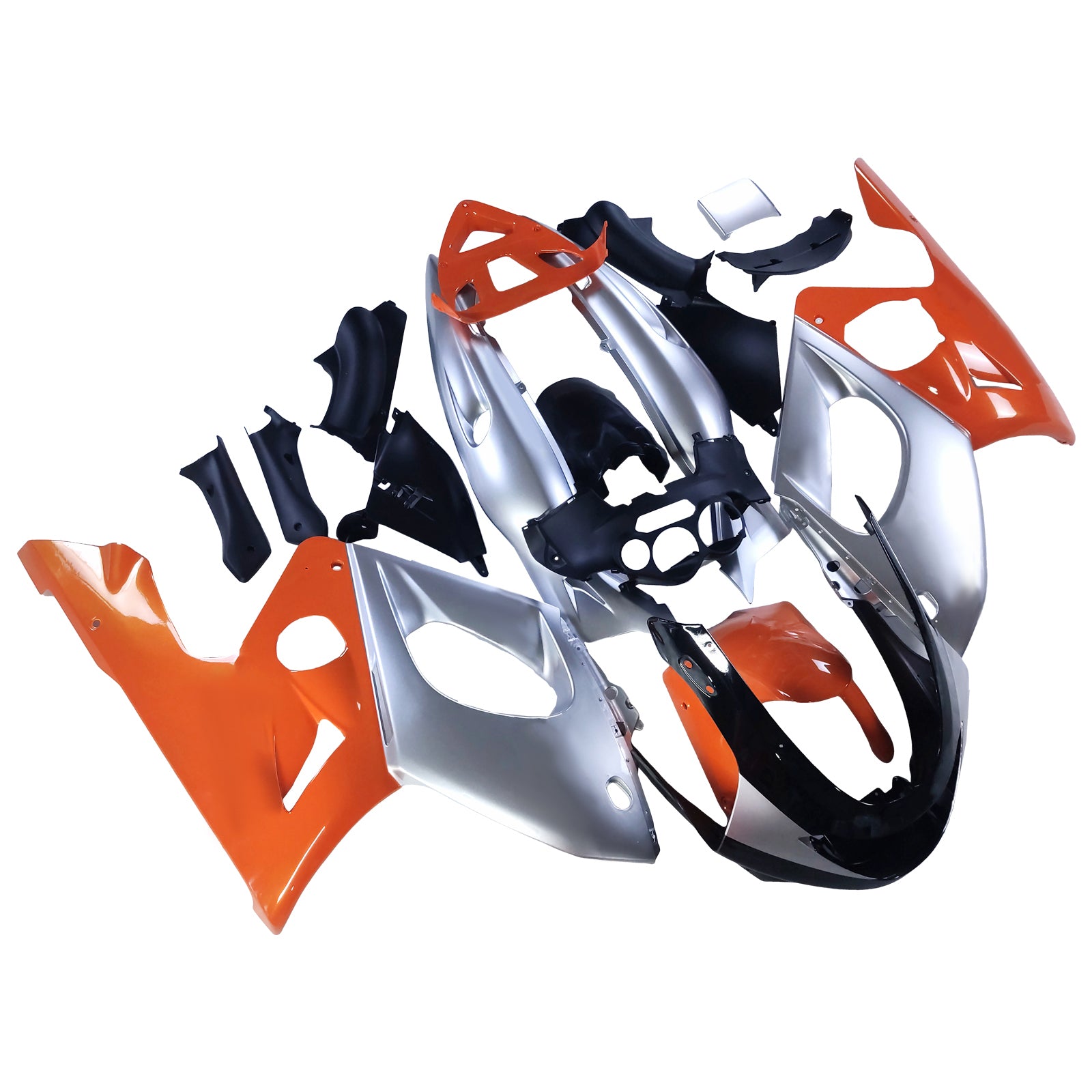 Amotopart Yamaha 1996–2007 YZF 600R Thundercat Orange Sliver Verkleidungsset