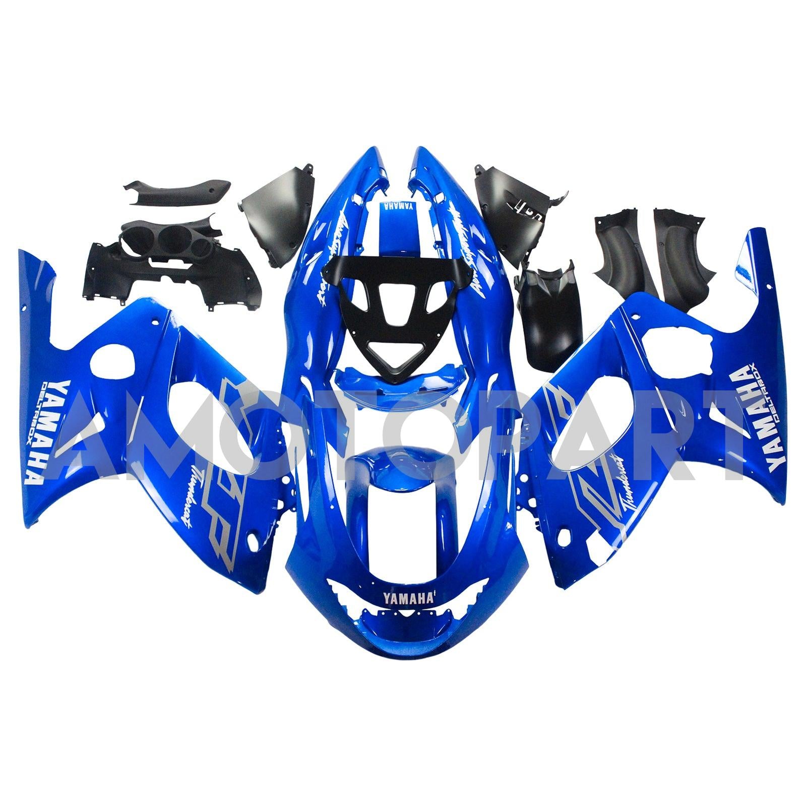 Amotopart Yamaha 1996-2007 YZF 600R Thundercat Blue White Fairing Kit