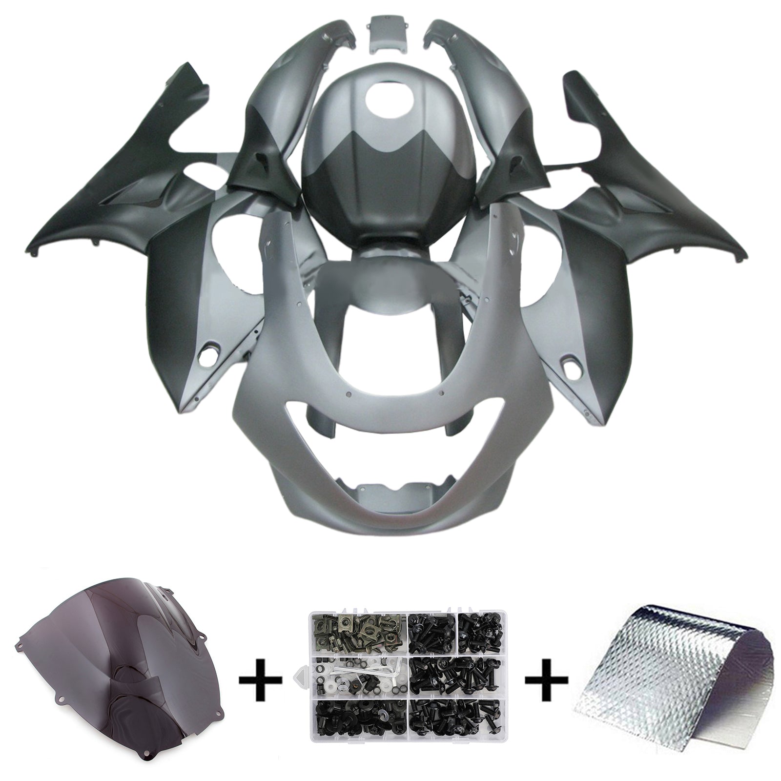 Amotopart 1996-2007 Yamaha Yzf 600r Thundercat Matte Black Grey Fairing Kit