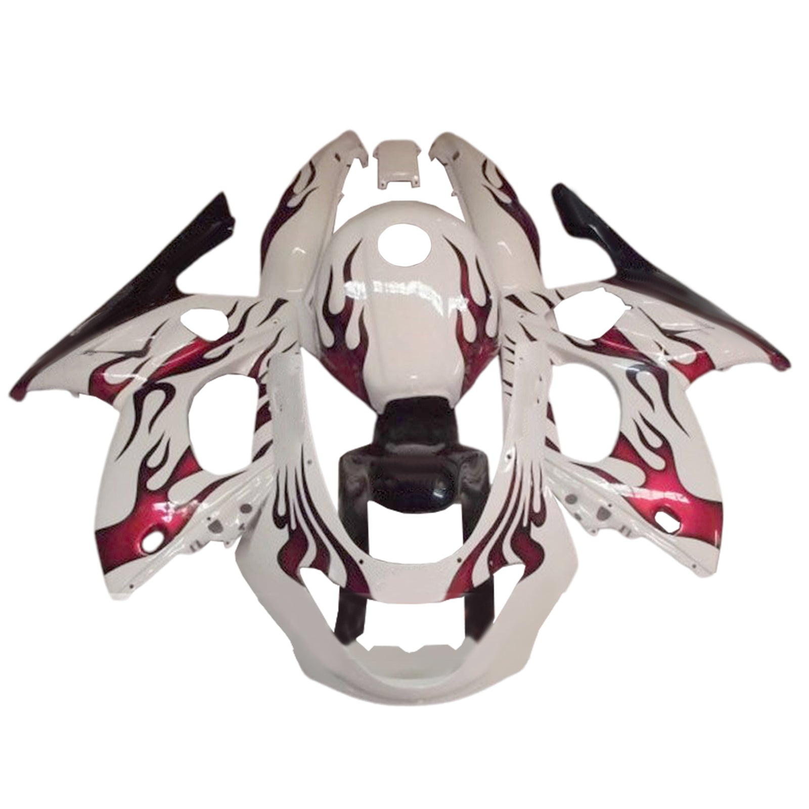 Amotopart 1996–2007 Yamaha YZF 600R Thundercat Verkleidungsset in Weiß und Dunkelrot