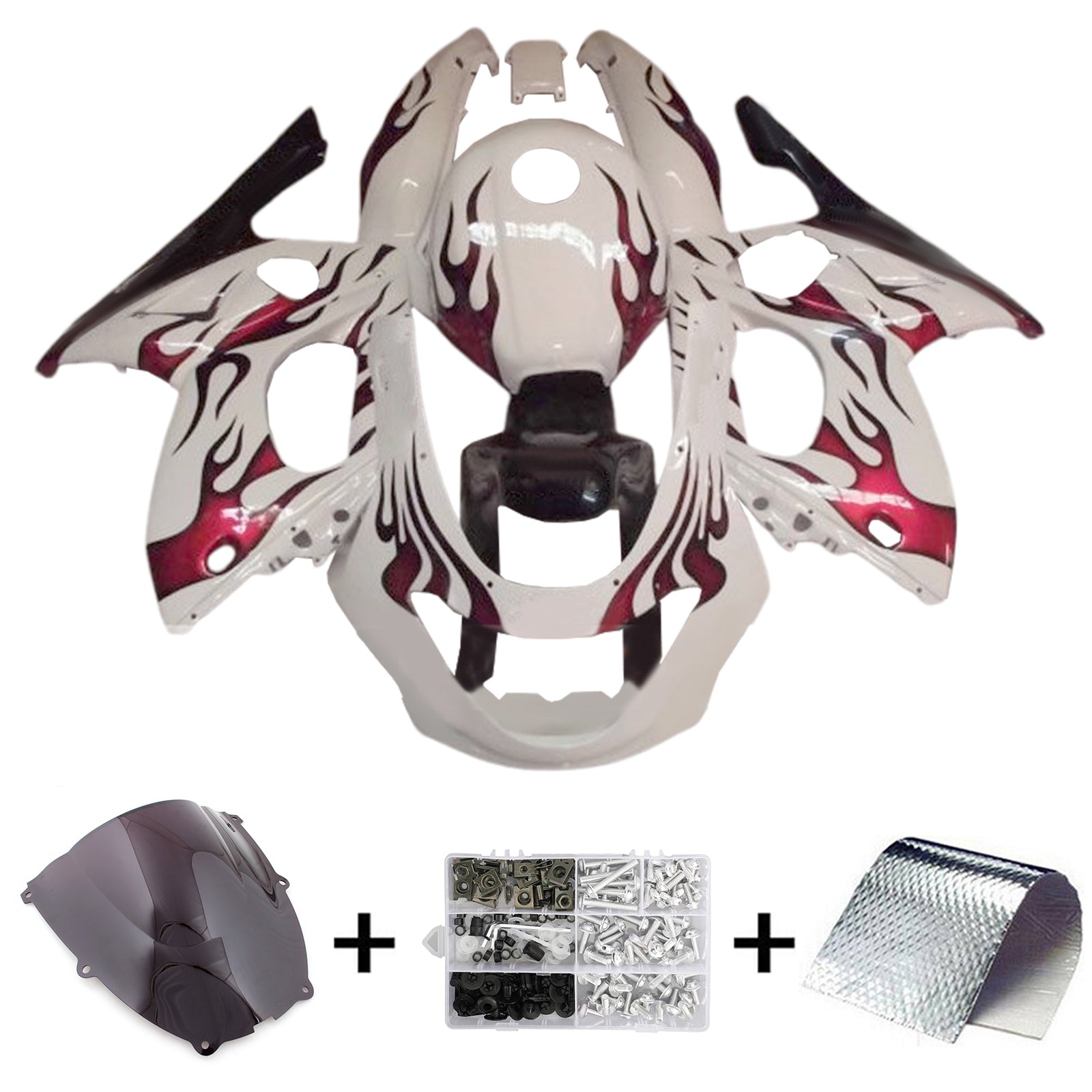 Amotopart 1996-2007 Yamaha Yzf 600r Thundercat White Dark Red Fairing Kit