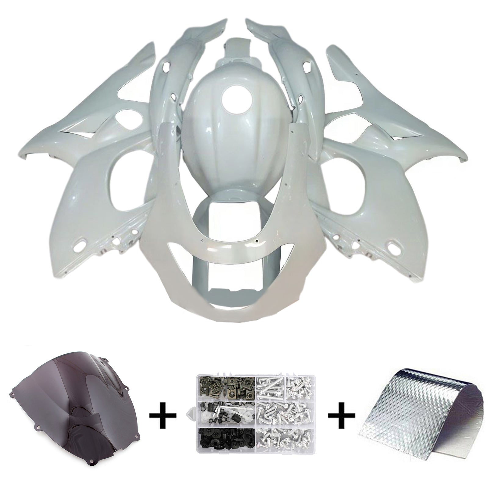 Amotopart 1996-2007 Yamaha YZF 600R Thundercat Glossy White Fairing Kit