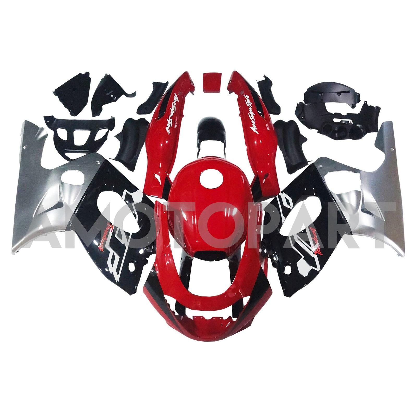 Amotopart 1996-2007 Yamaha YZF 600R Thundercat Red Black White Silver Fairing Kit