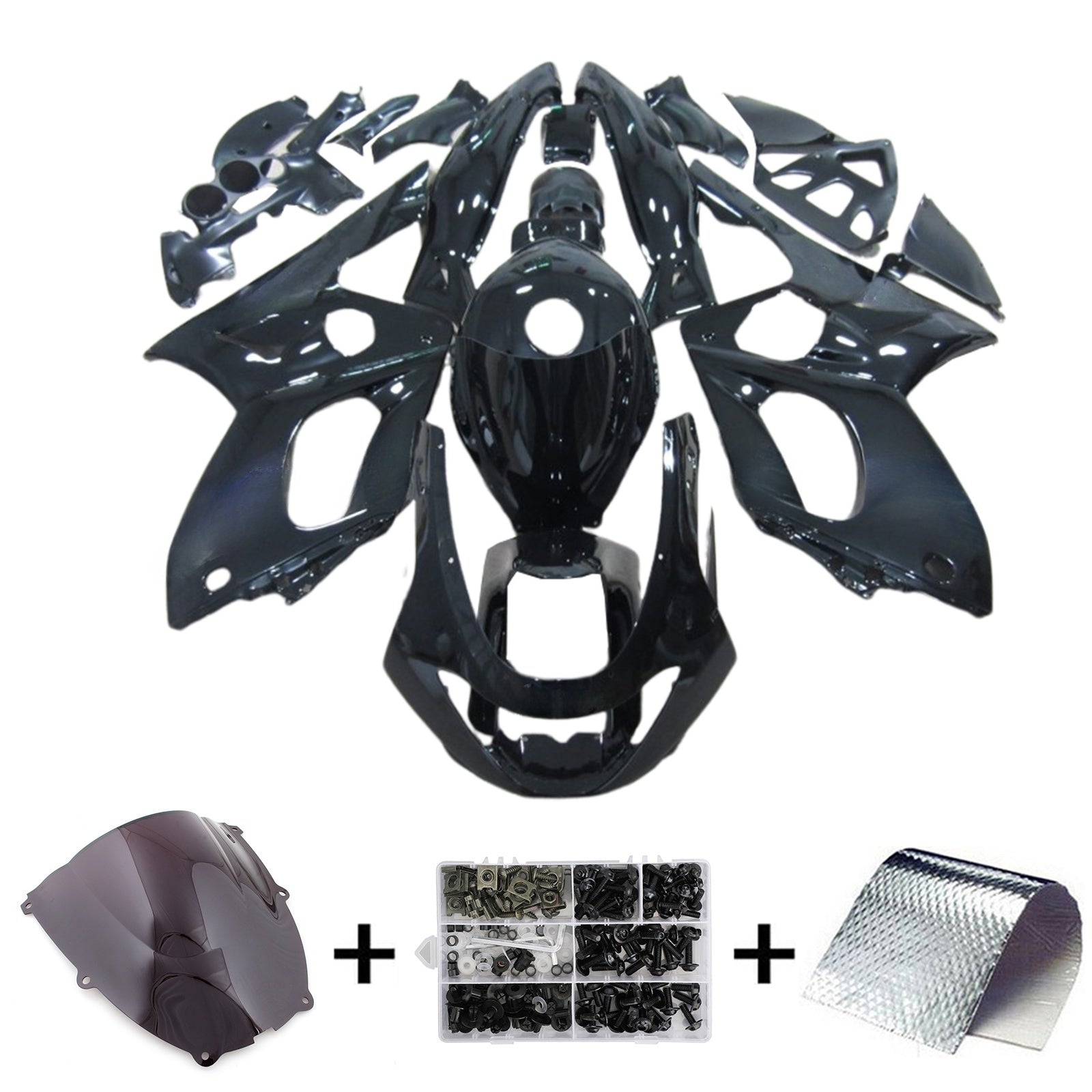 Amotopart 1996-2007 Yamaha YZF 600R Thundercat Black Fairing Kit