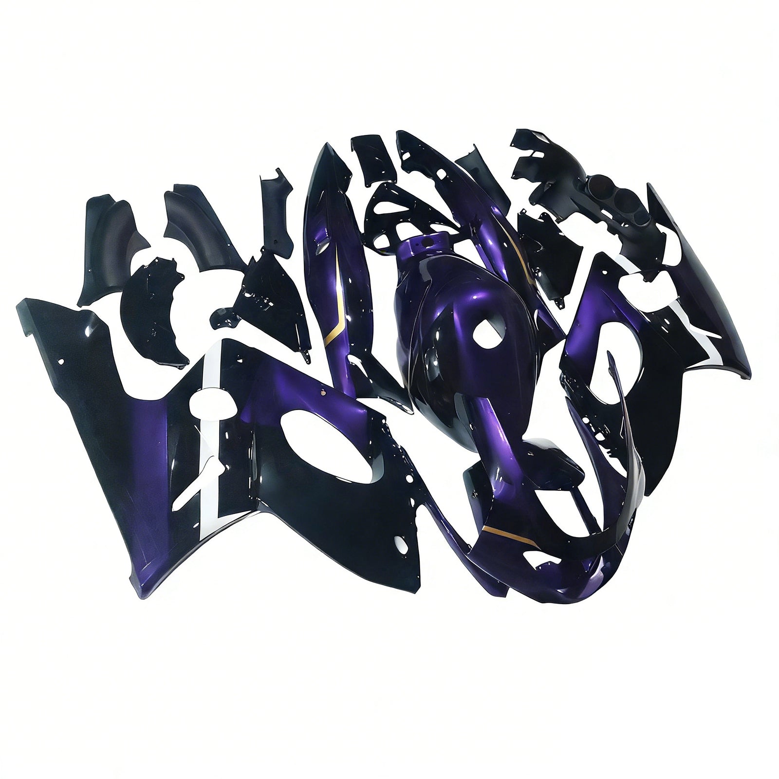 Amotopart 1996-2007 Yamaha Yzf 600r Thundercat Black Purple Fairing Kit