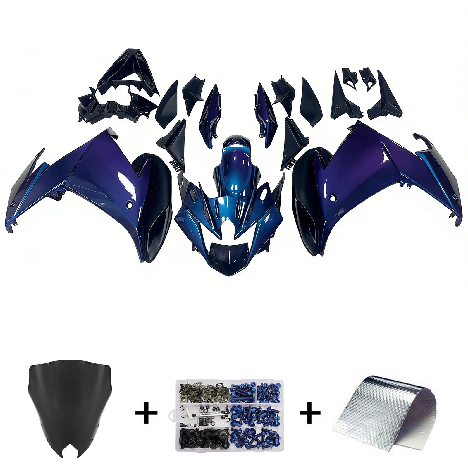 Amotopart 2009-2015 Yamaha FZ6R Blue Fairing Kit