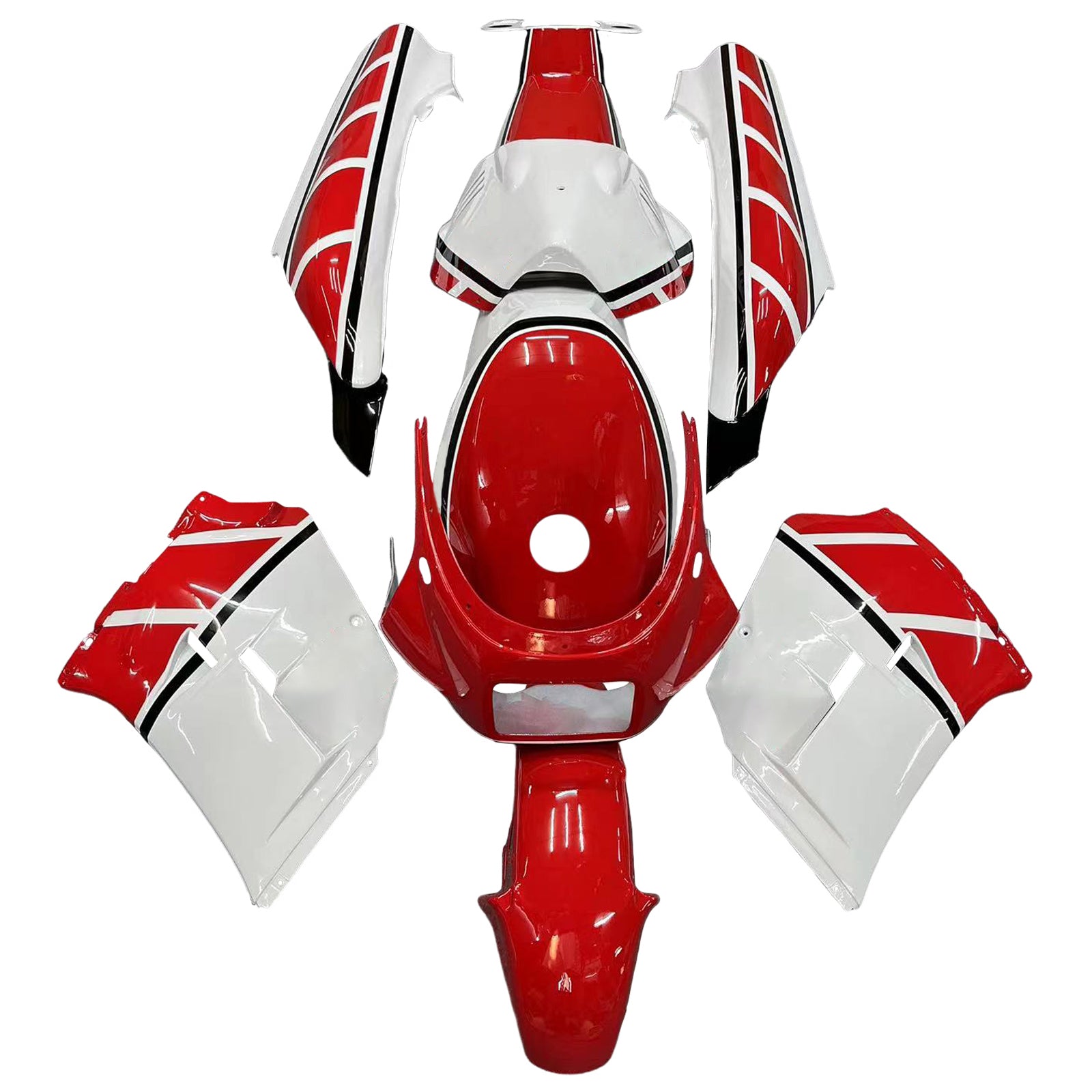 Amotopart Yamaha 1985-1987 RZV500 / RD500 Kit de carenado blanco rojo