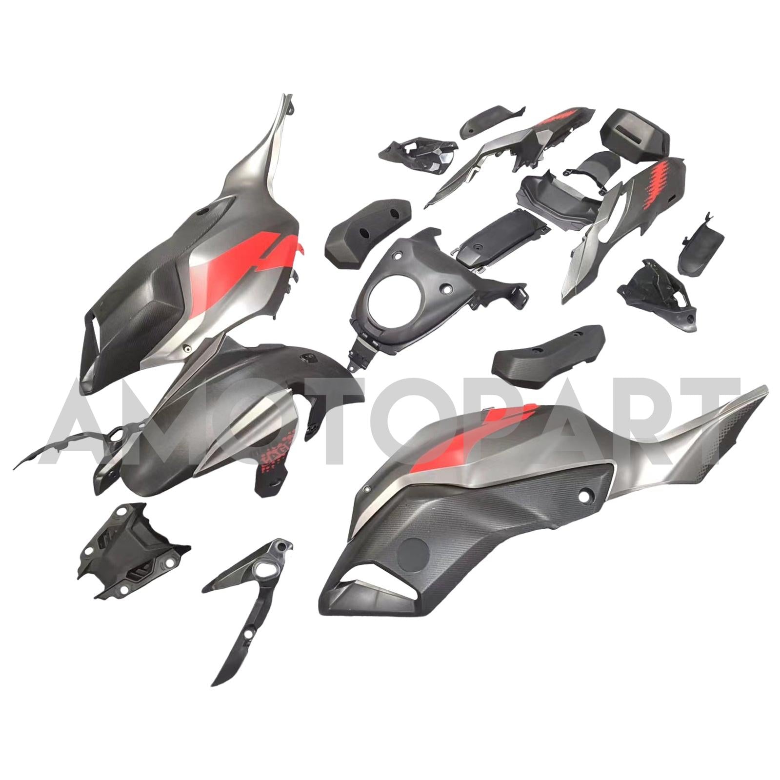 Amotopart ヤマハ 2012-2017 MT07/FZ07 レッド ブラック フェアリング キット
