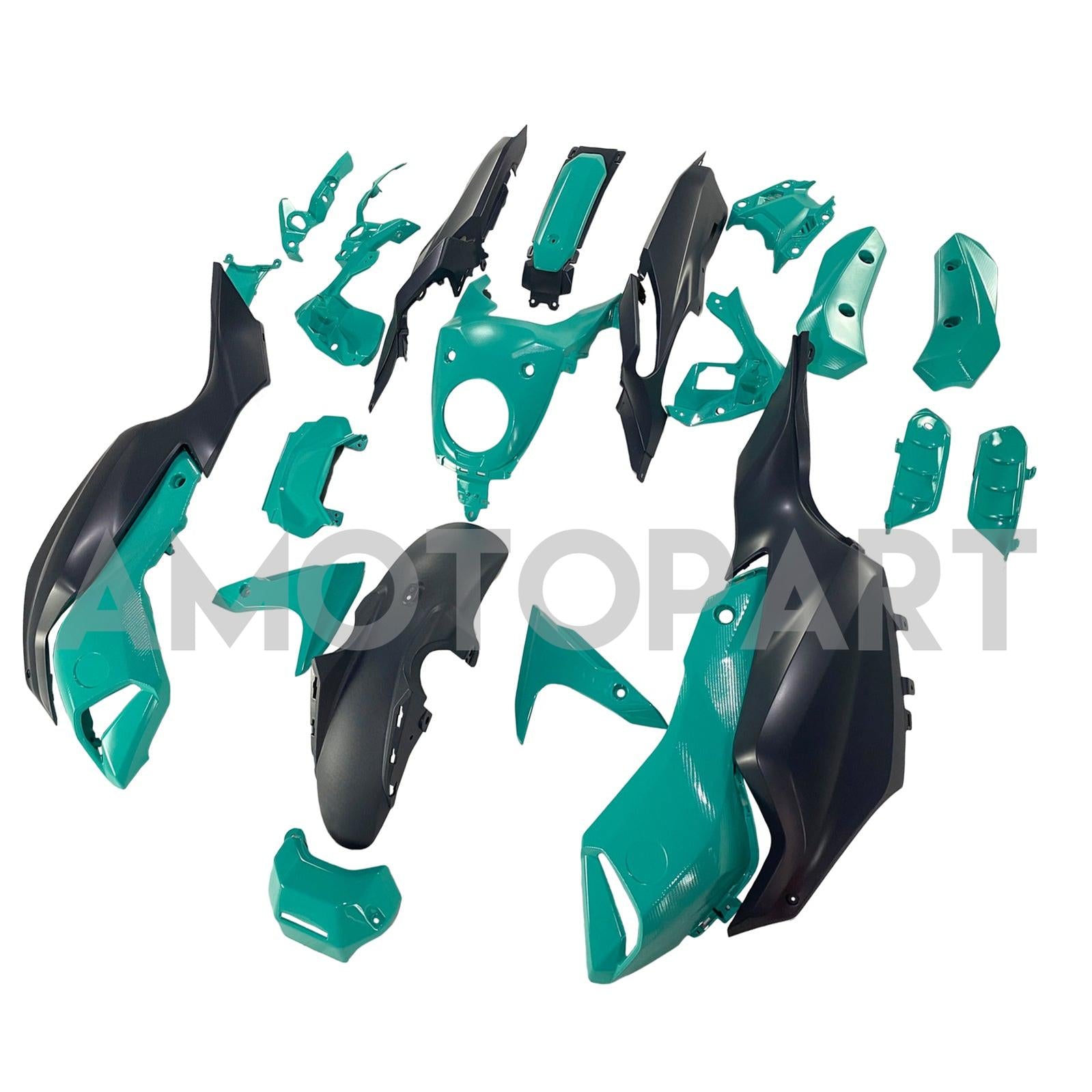 Amotopart 2012-2017 Yamaha MT-07 / FZ-07 Black Light Blue Fairing Kit