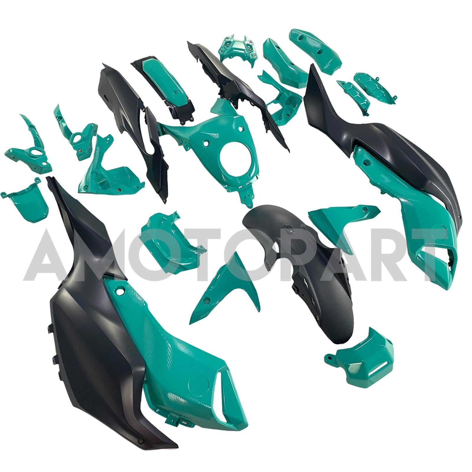 Amotopart 2012-2017 Yamaha MT-07 / FZ-07 Black Light Blue Fairing Kit