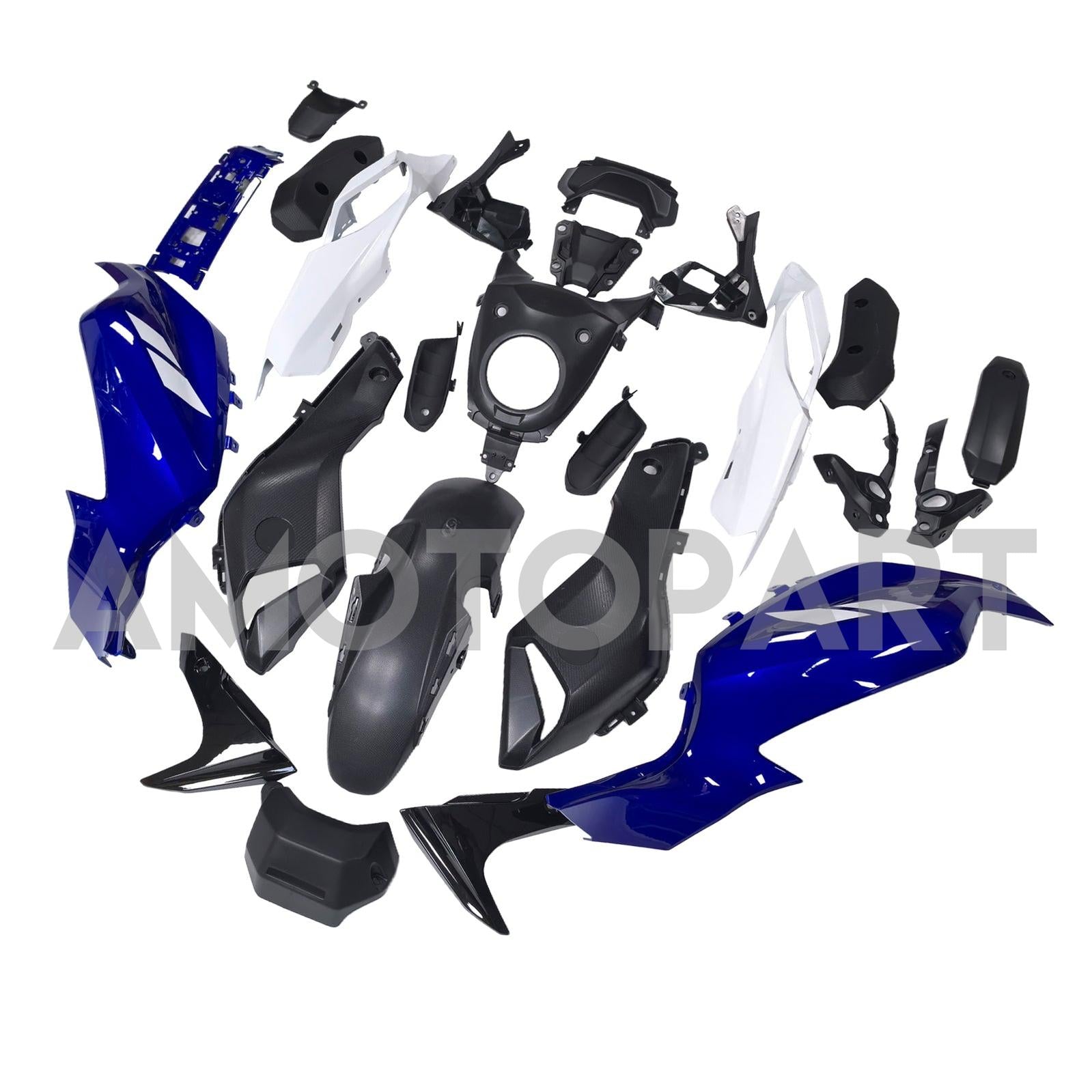 Amotopart 2012-2017 Yamaha MT-07 / FZ-07 Black Blue White Fairing Kit