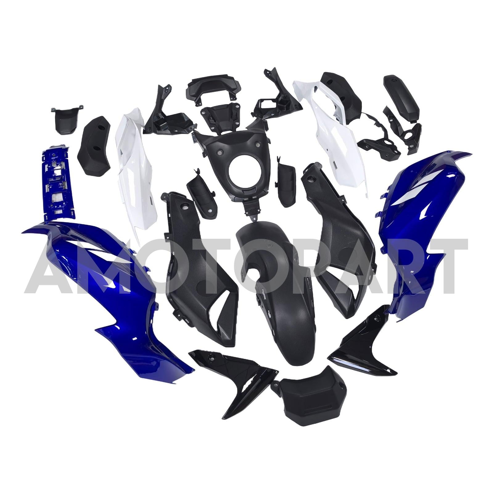 Amotopart 2012-2017 Yamaha MT-07 / FZ-07 Black Blue White Fairing Kit
