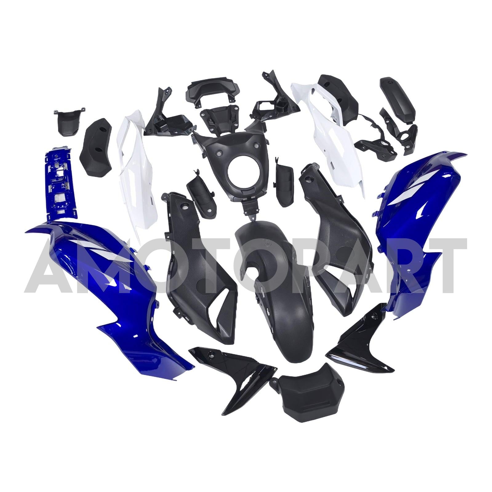 Amotopart 2012-2017 Yamaha MT-07 / FZ-07 Black Blue White Fairing Kit