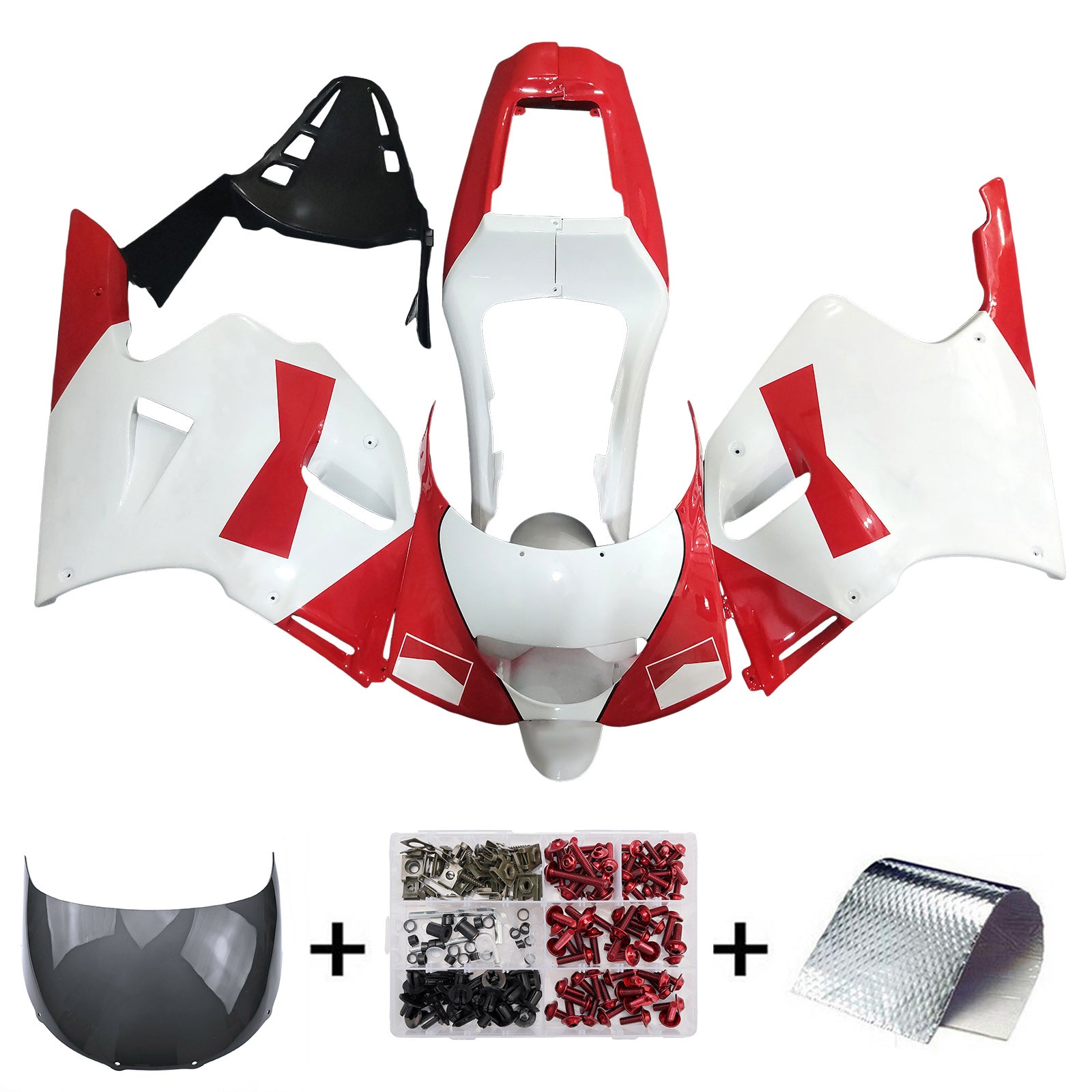 Amotopart Yamaha 1991-1994 TZR 250 Rouge blanc avec un camenage de logos noirs