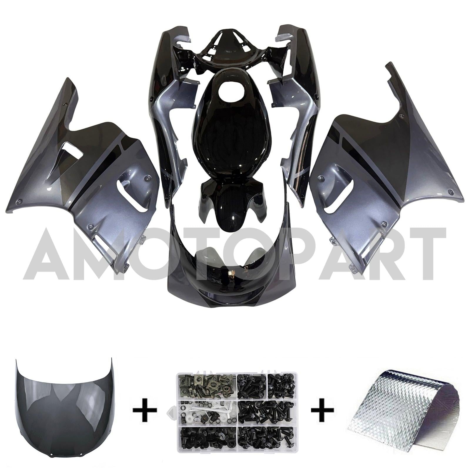 Amotopart 1991-1994 Yamaha TZR250 3XV Black Grey Fairing Kit