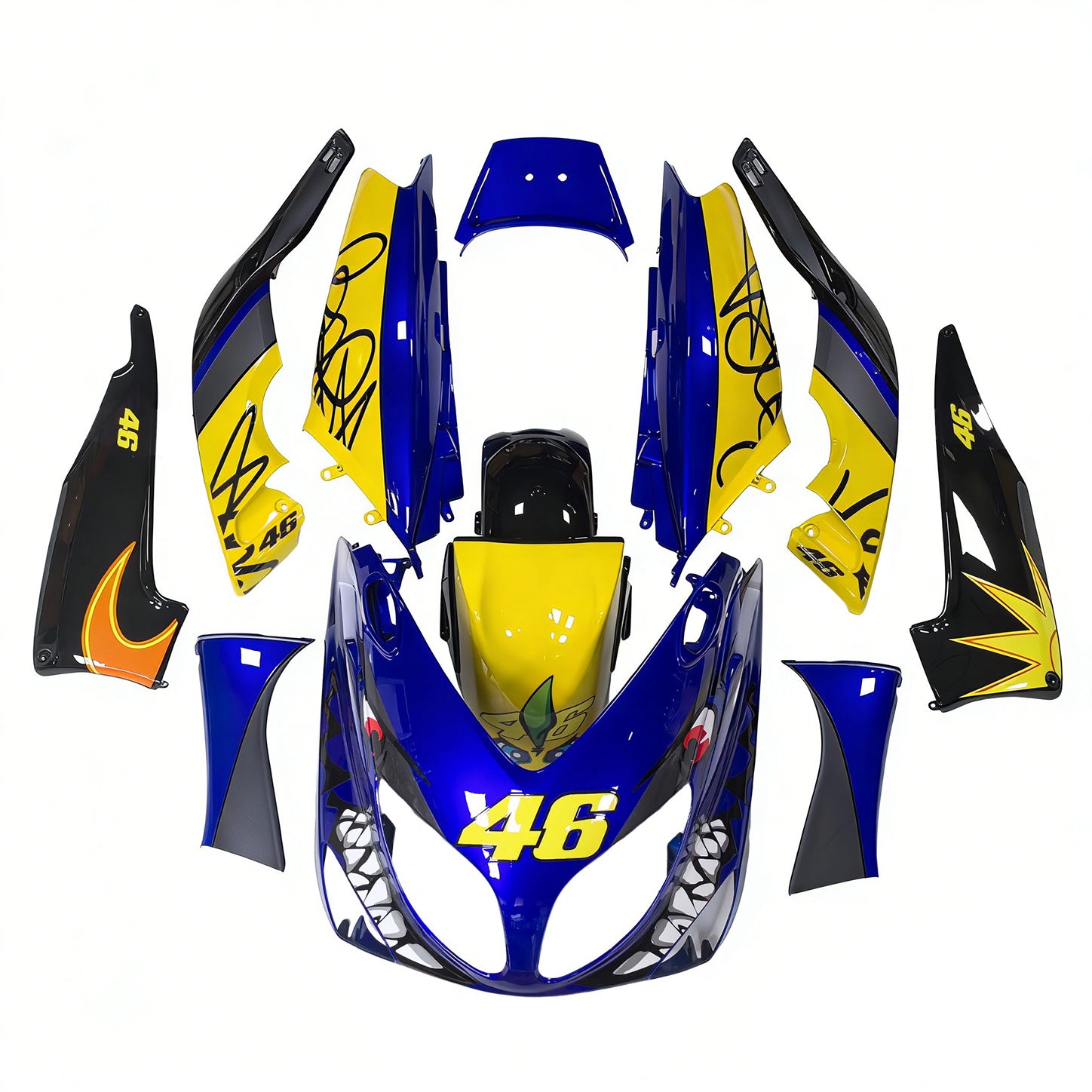 Amotopart 2001-2007 T-Max Yamaha Blue&Yellow Fairing Kit