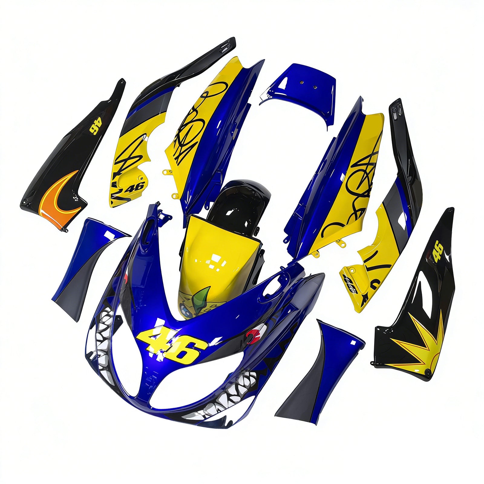 Amotopart 2001-2007 T-Max Yamaha Blue&Yellow Fairing Kit
