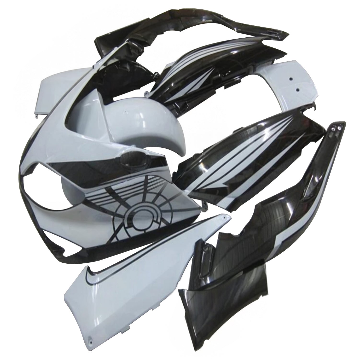 Amotopart 2001–2007 Yamaha T-Max Schwarz Weiß Grau Verkleidungsset