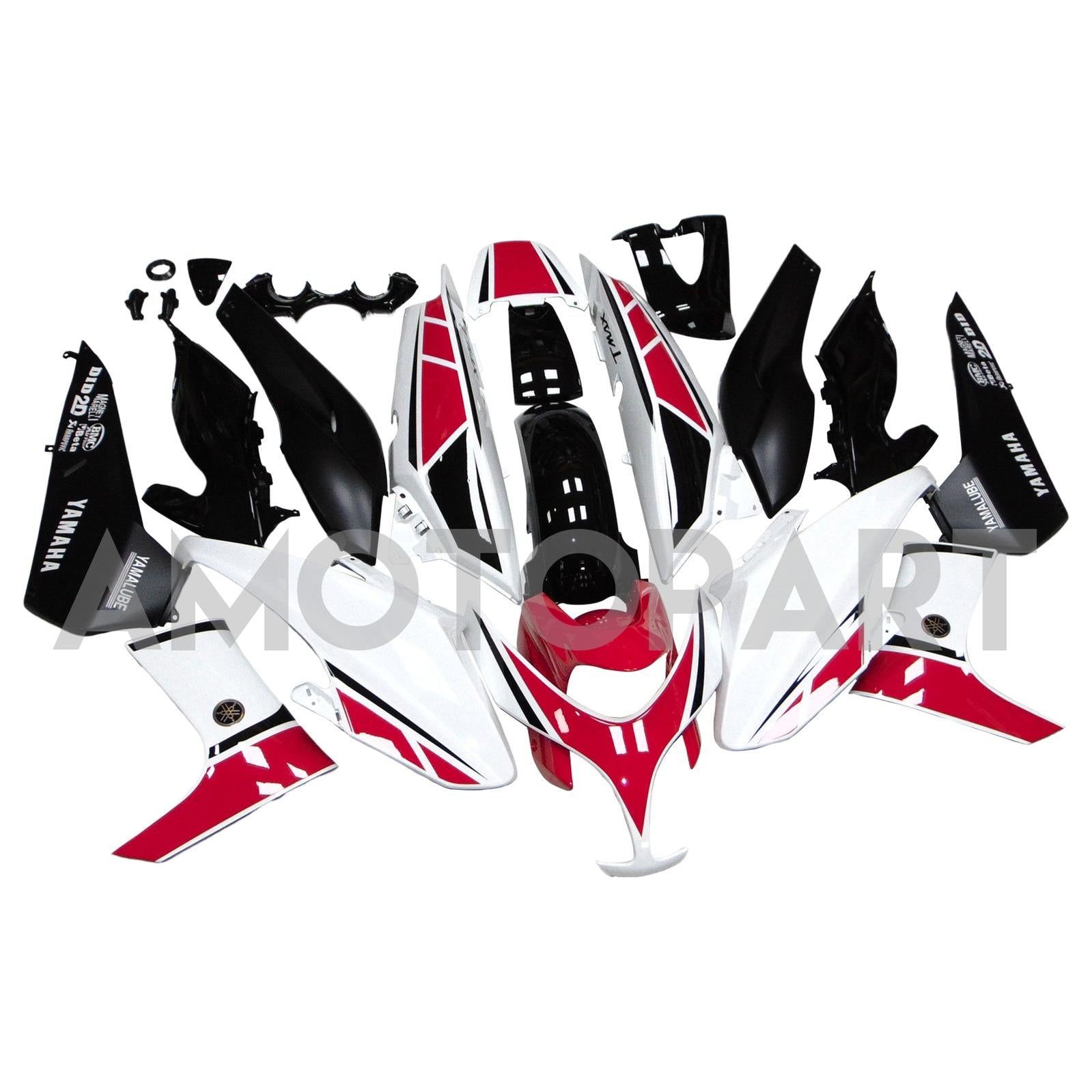 Amotopart Yamaha 2008-2012 T-MAX XP500 White Red Fairing Kit
