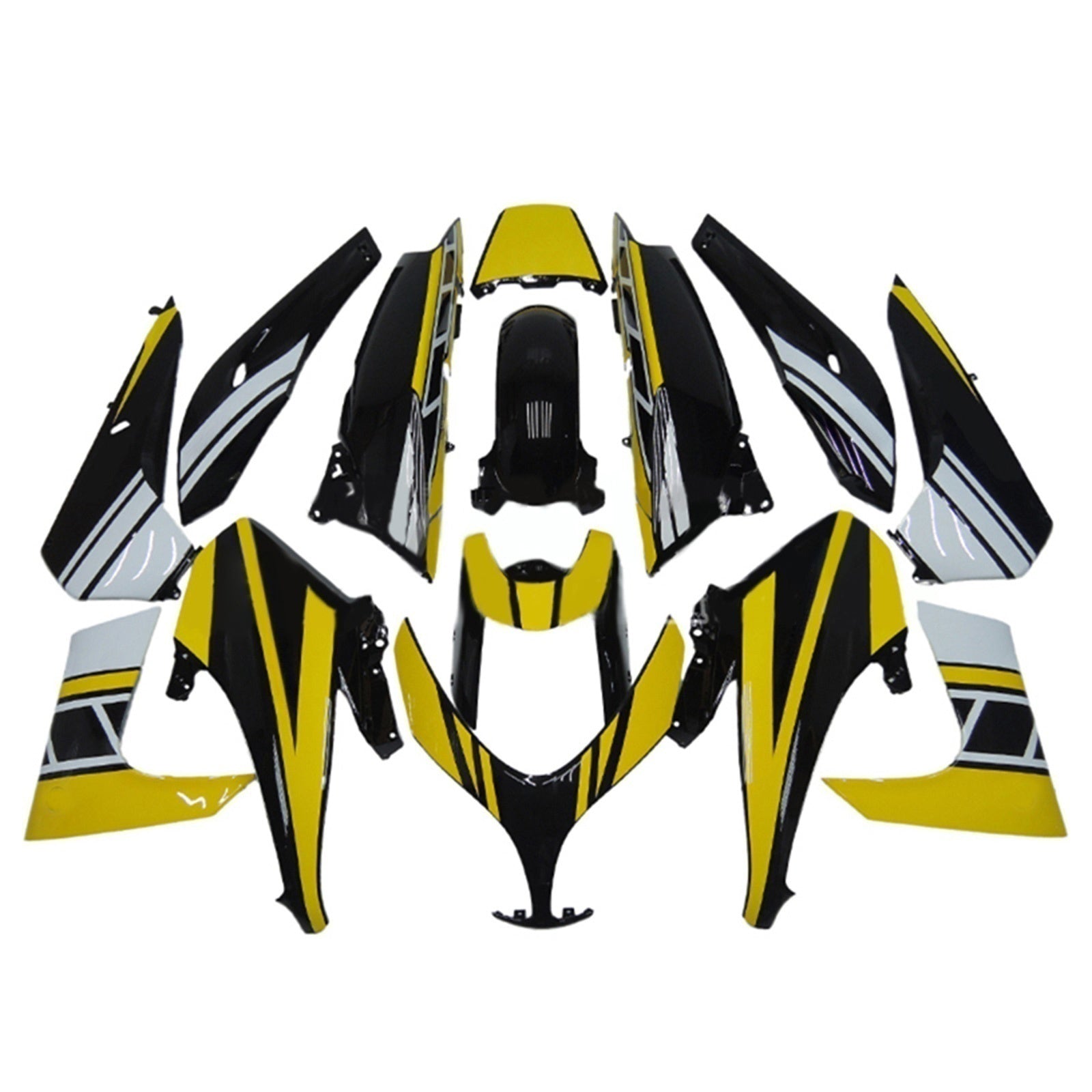 Amotopart 2008-2012 T-Max XP500 Yamaha Black & Yellow Style2 Fairing Kit