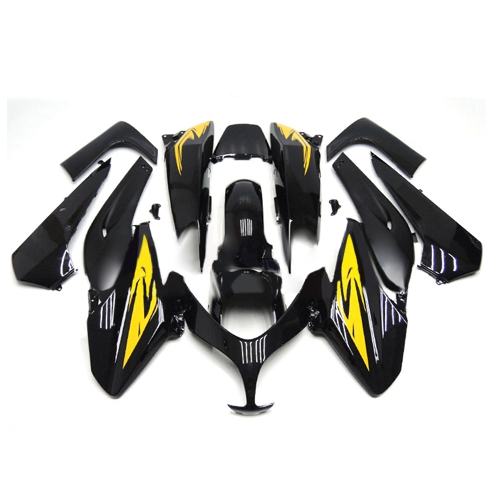 Amotopart 2008-2012 T-Max XP500 ヤマハ ブラック&イエロー Style3 フェアリングキット
