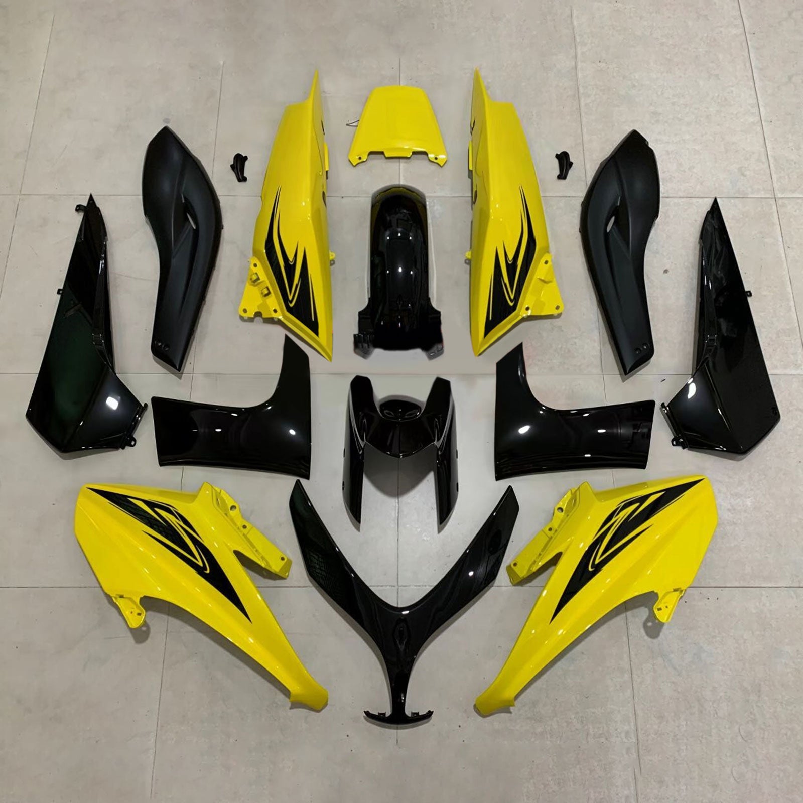 Amotopart 2008-2012 T-Max XP500 Yamaha Black & Yellow Style1 Fairing Kit