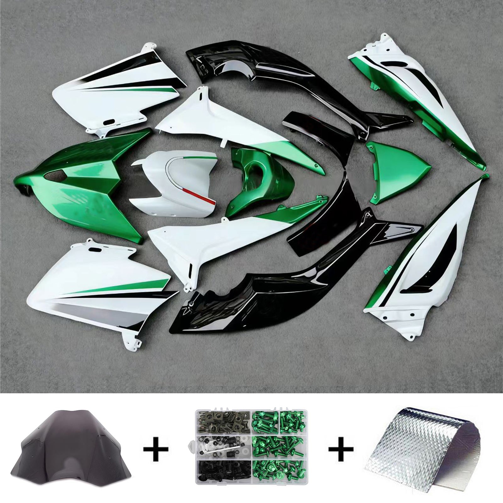 Amotopart 2012-2014 Yamaha T-Max Tmax530 Gloss Green & White Fairing Kit