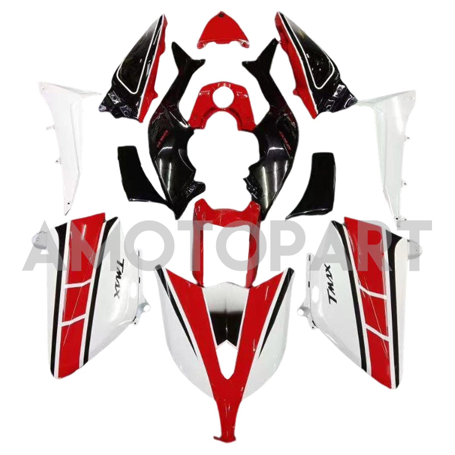 Amotopart 2012-2014 Yamaha T-Max TMAX530 Red&White Style1 Fairing Kit