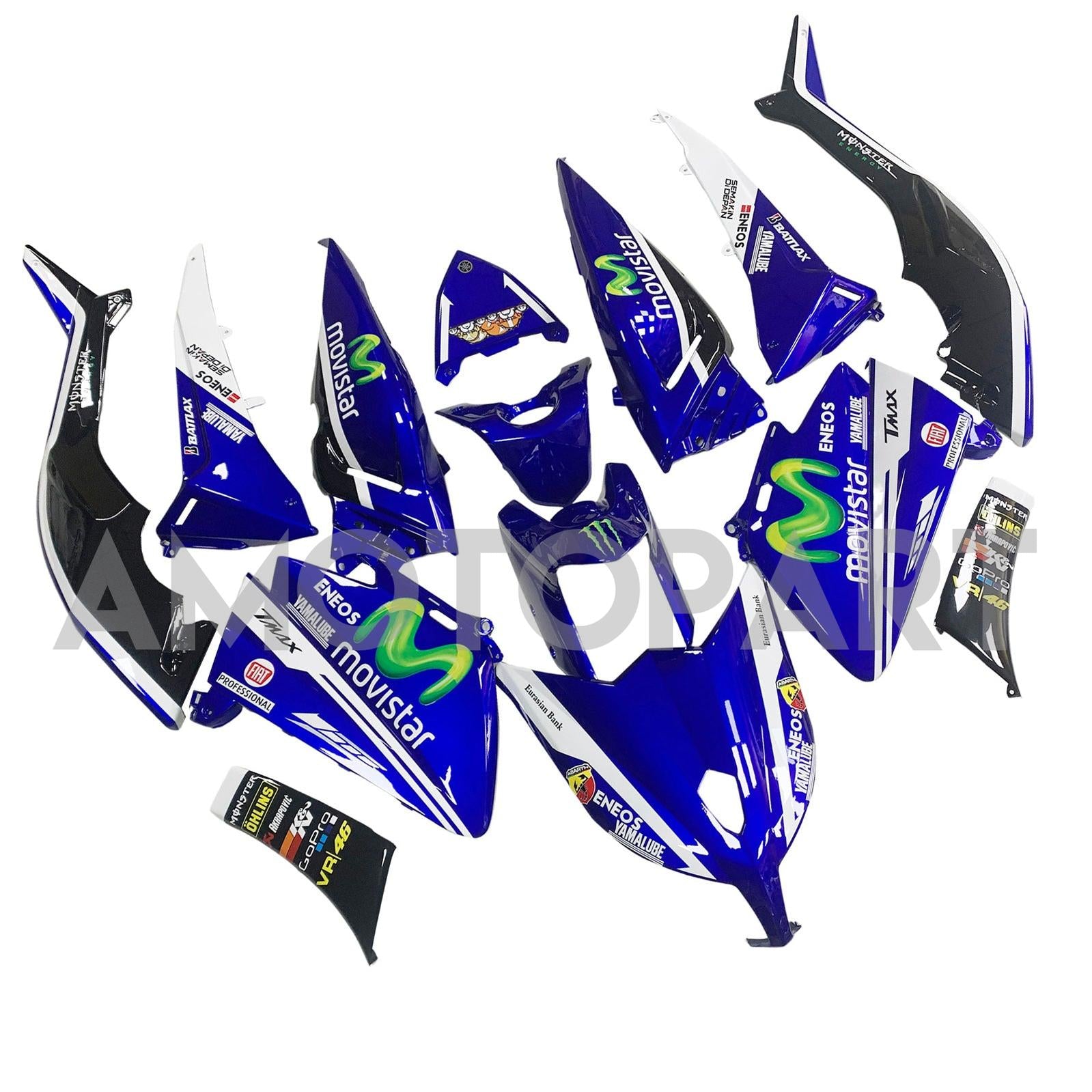 Amotopart 2012-2014 T-Max TMAX530 Yamaha Blue&Yellow Fairing Kit