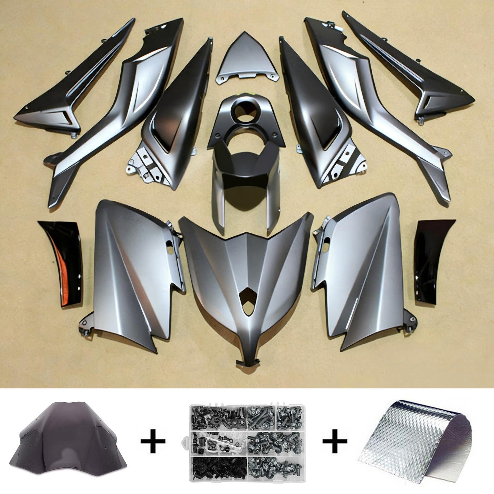 Amotopart 2012-2014 T-Max TMAX530 Yamaha Grey&Yellow Accent Fairing Kit