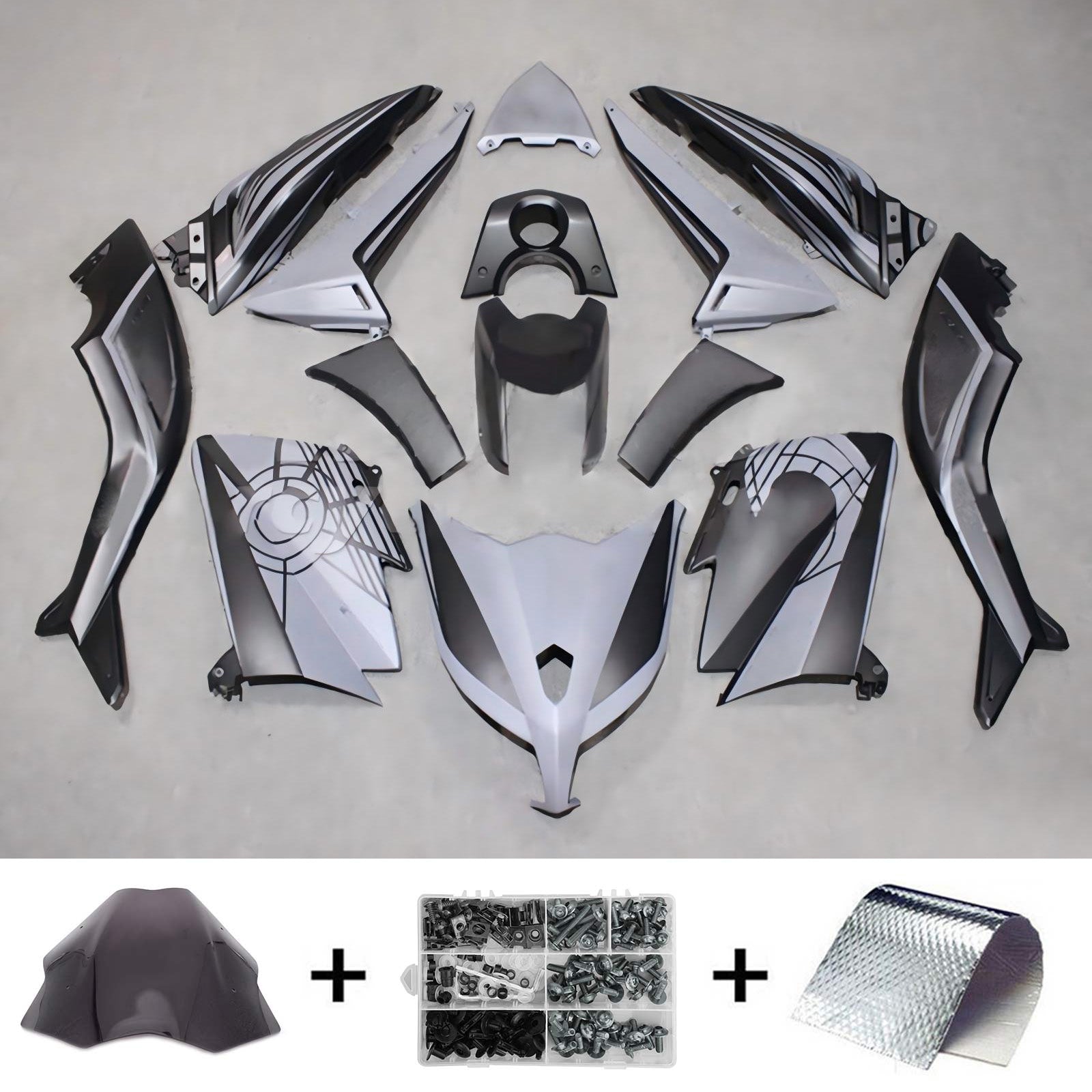 Amotopart 2012-2014 T-Max TMAX530 Yamaha Matte Black&Grey Fairing Kit