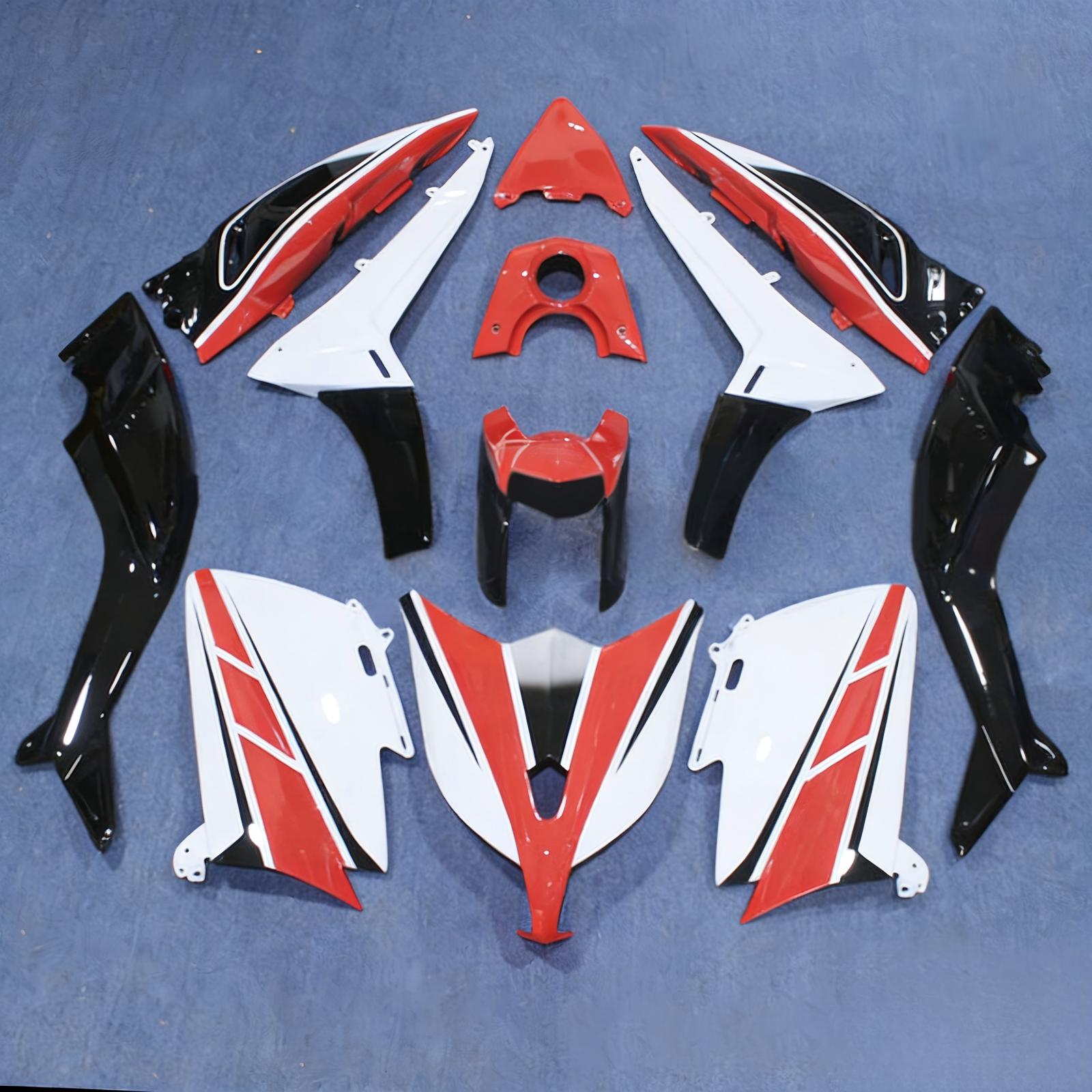 Kit carena Amotopart 2012-2014 TMax TMAX 530 Yamaha rosso e bianco Style4