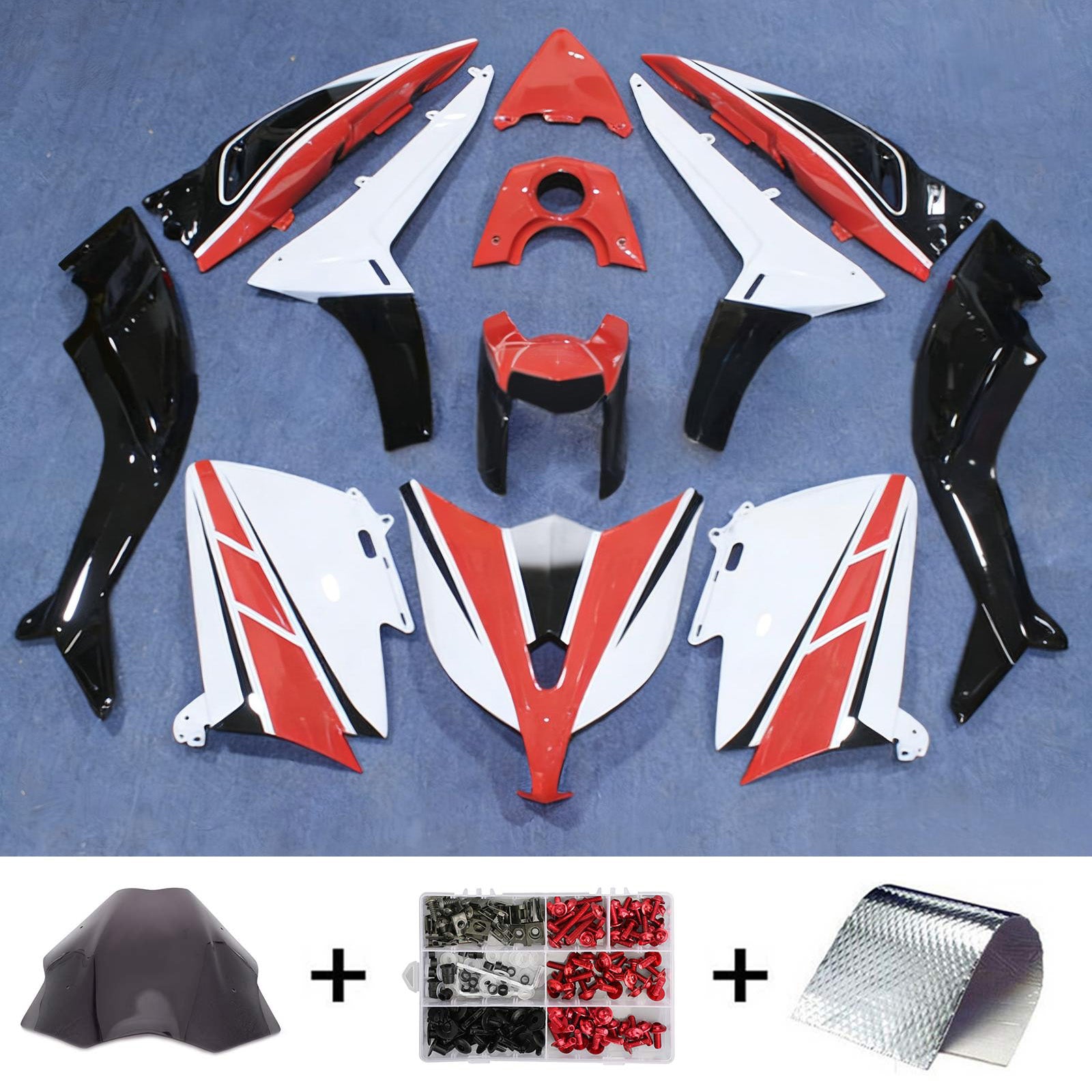 Amotopart 2012-2014 T-Max TMAX530 Yamaha Red&White Style4 Fairing Kit
