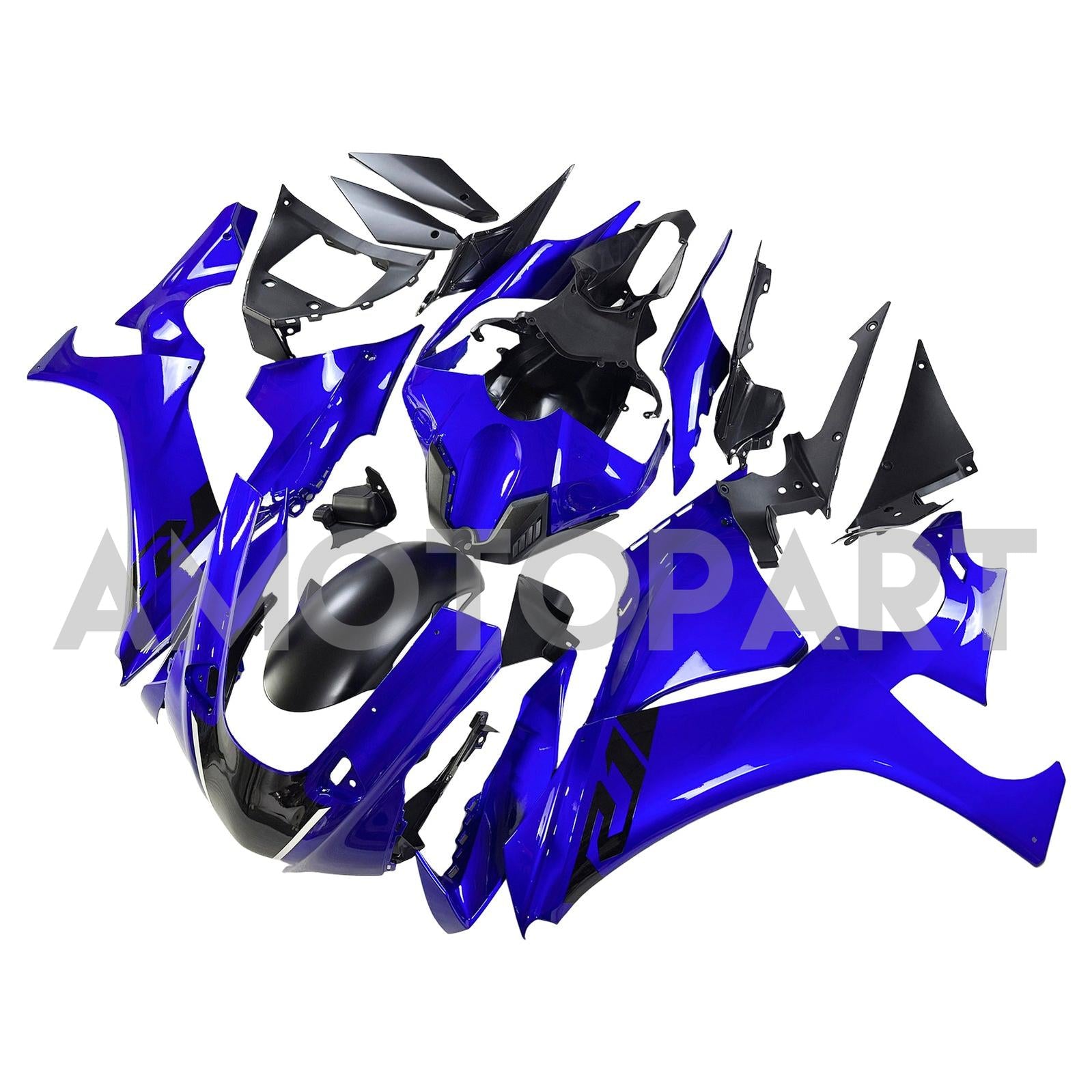 Amotopart Yamaha 2020-2025 YZF R1 Blue With Black Fairing Kit