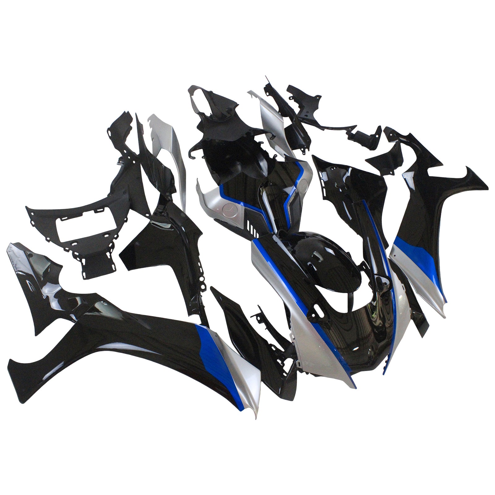 Amotopart Yamaha 2020-2025 YZF R1 Black Sliver Fairing Kit