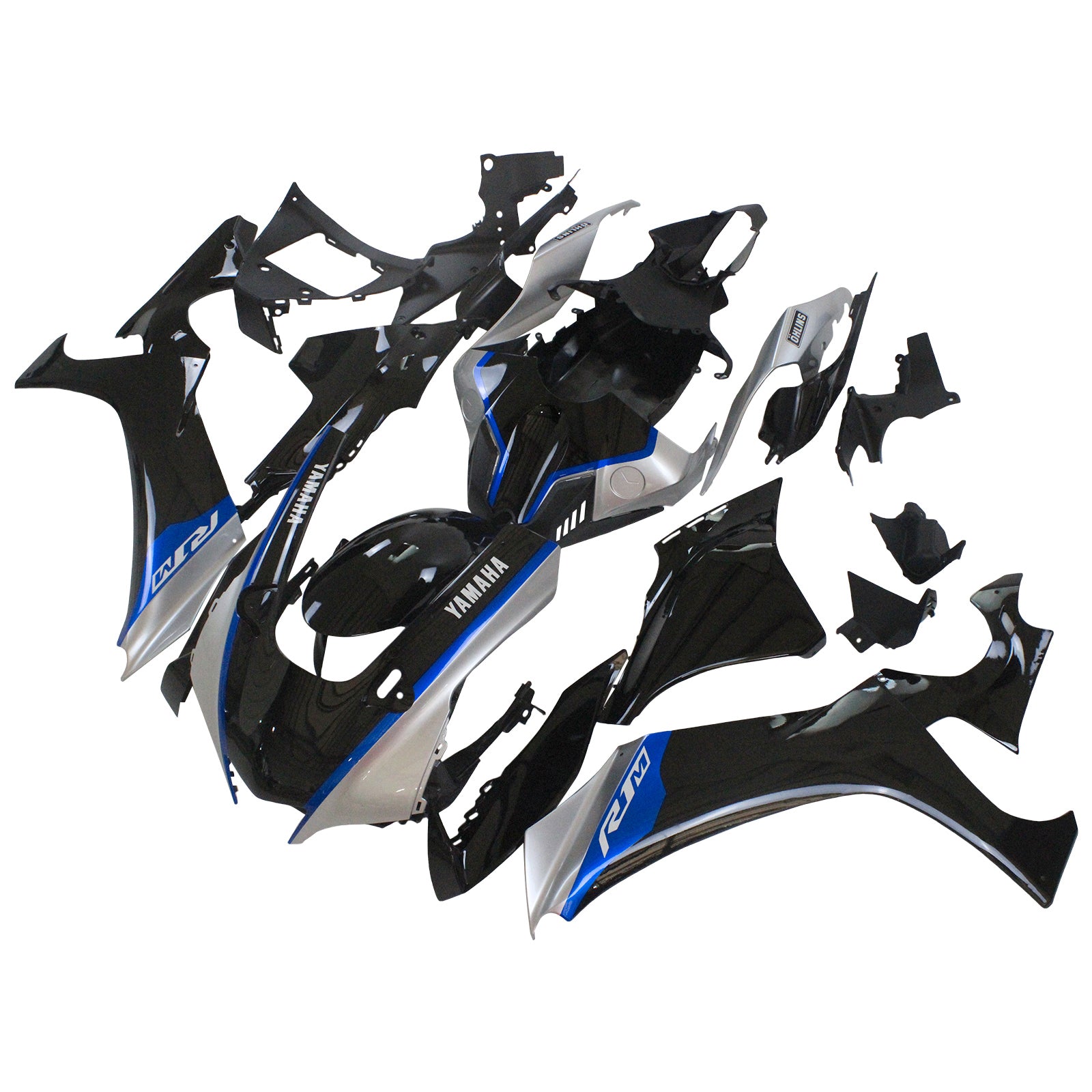 Amotopart Yamaha 2020-2025 YZF R1 Black Sliver Fairing Kit