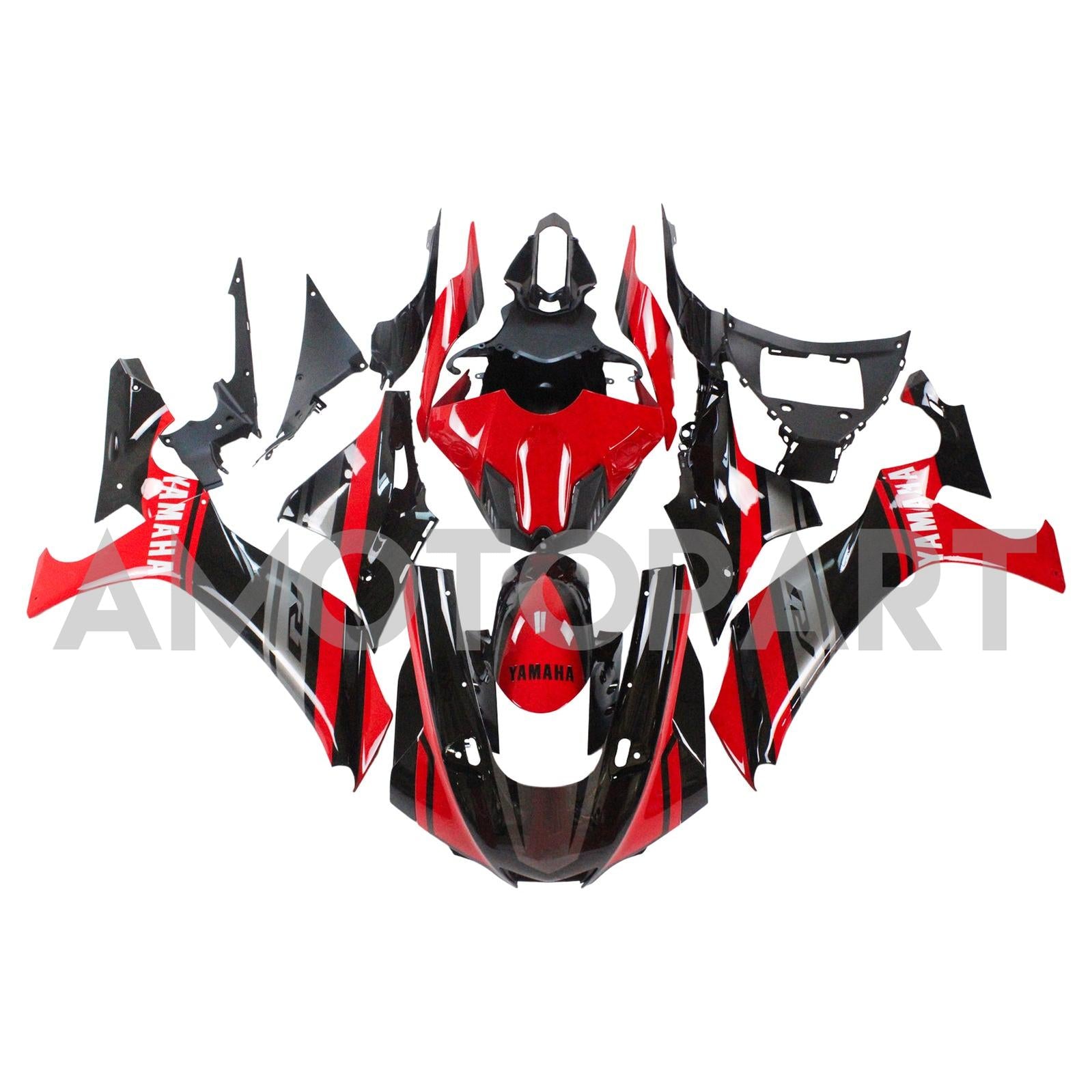 Amotopart Yamaha 2020-2025 YZF R1 Black Red Fairing Kit