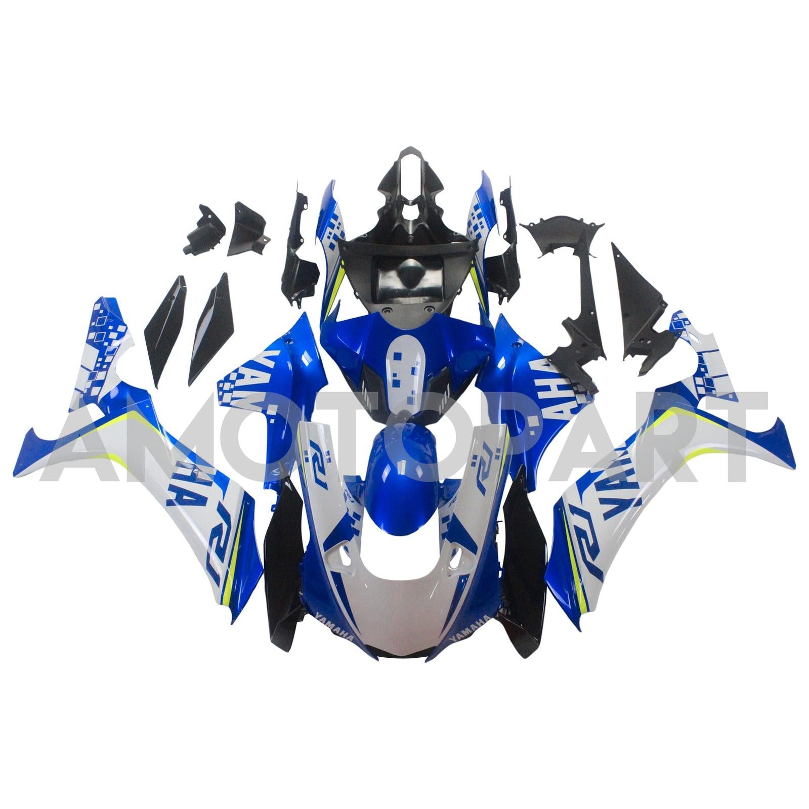 Amotopart Yamaha 2020-2025 YZF R1 Kit de carénage de logo bleu blanc
