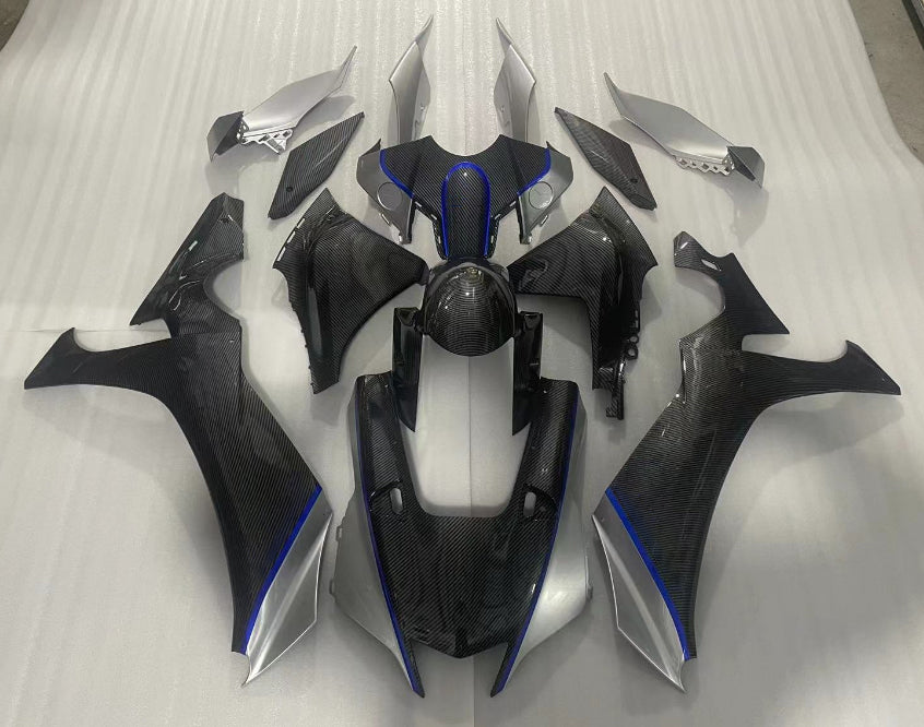 Amotopart Yamaha YZF R1 2020-2024 Carbon Fiber Black & Blue Fairing Kit