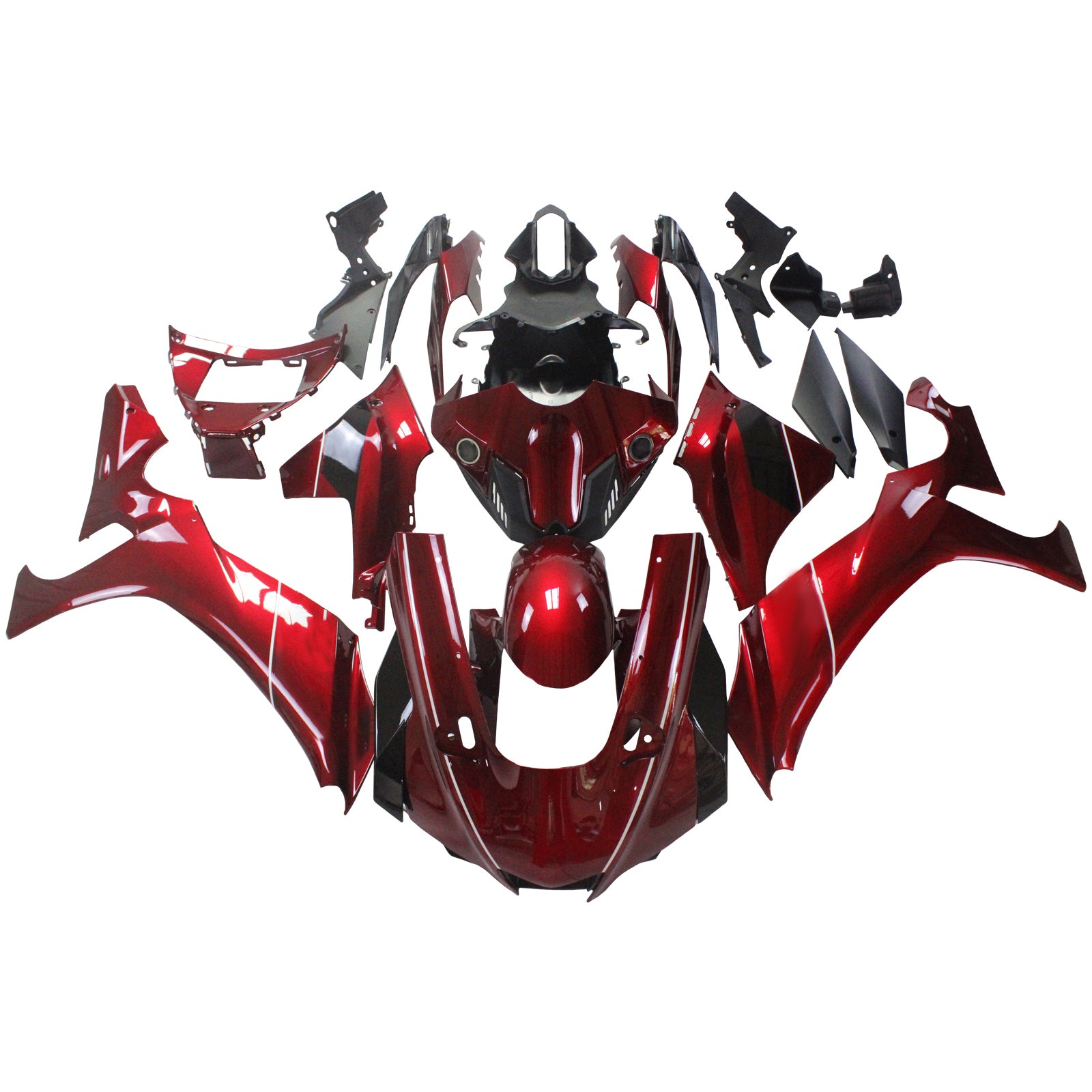 Amotopart Yamaha 2020-2025 YZF R1 Gloss Dark Red Fairing Kit