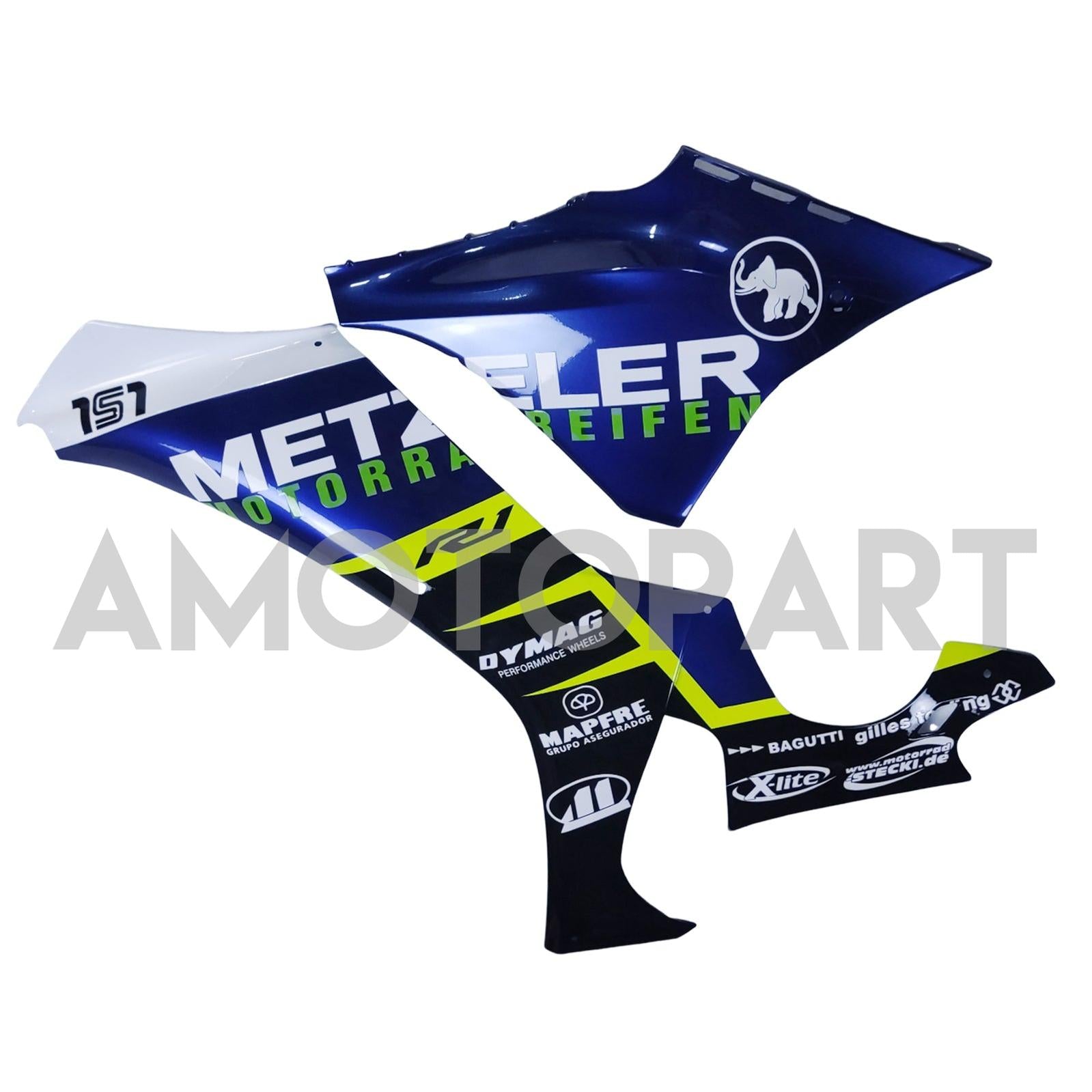 Amotopart Yamaha YZF R1 2020-2025 Blue&Yellow Fairing Kit