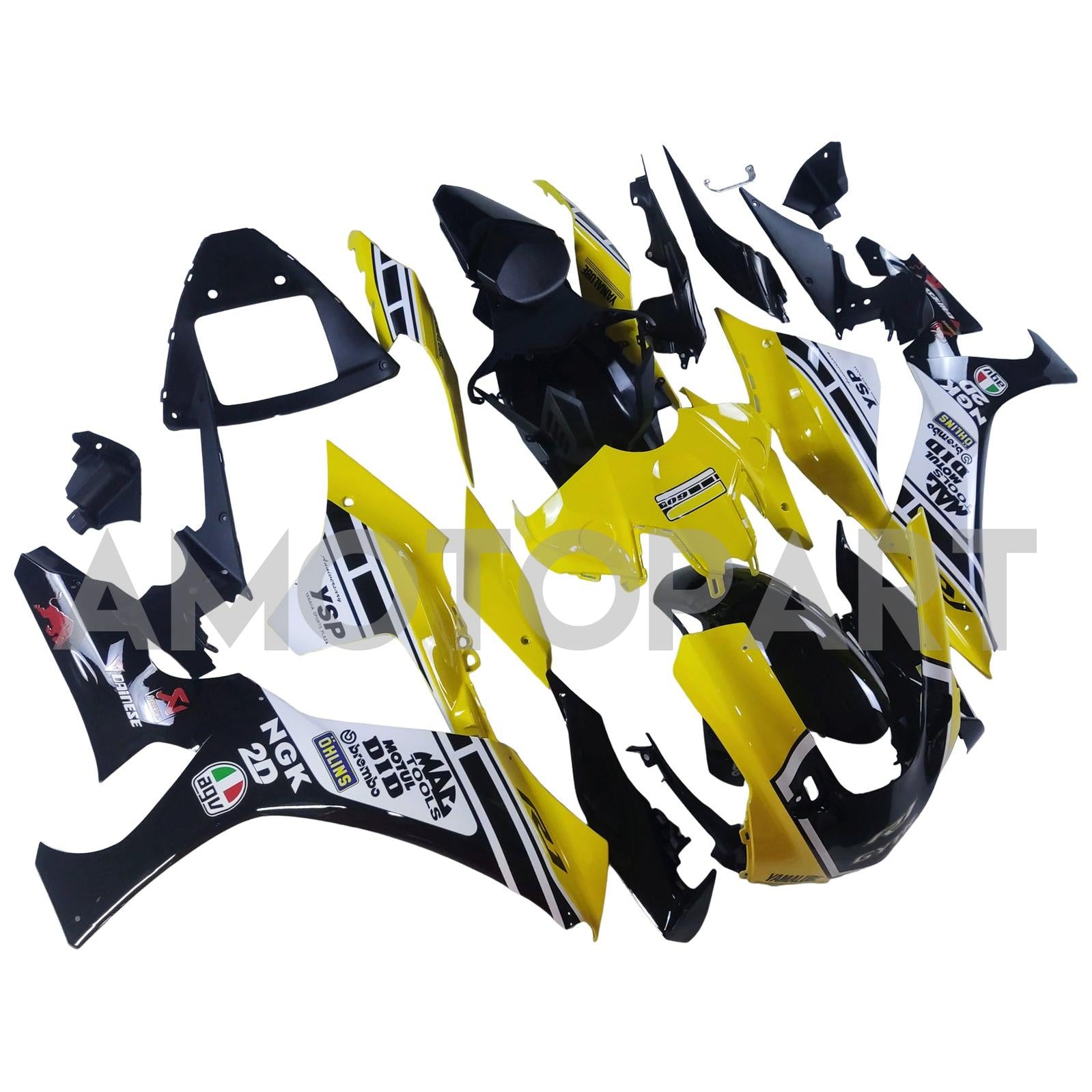Amotopart Yamaha YZF R1 2020-2025 Yellow&Black Fairing Kit