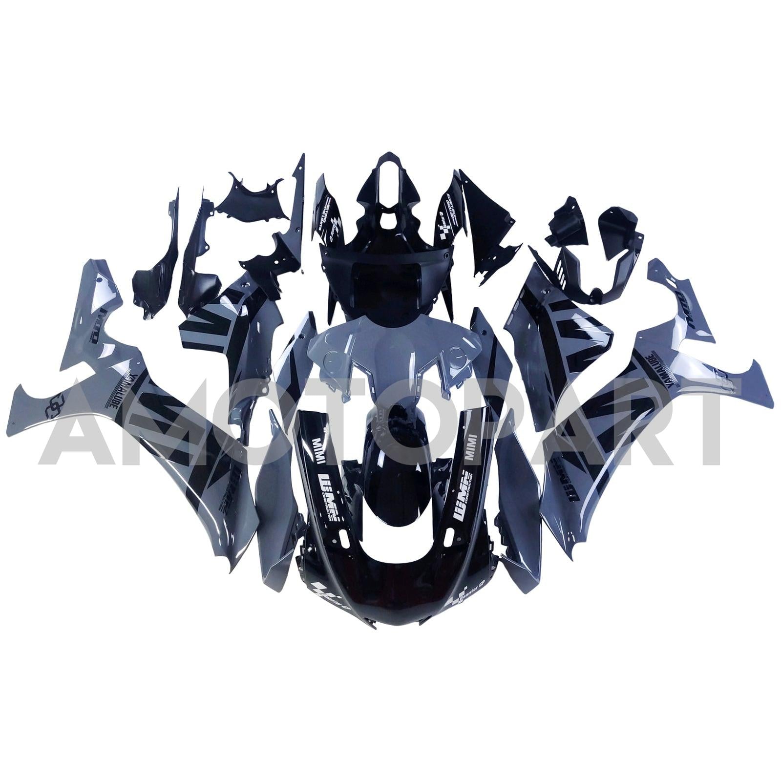 Amotopart 2020-2025 Yamaha YZF R1 Noir&Kit de carénage gris