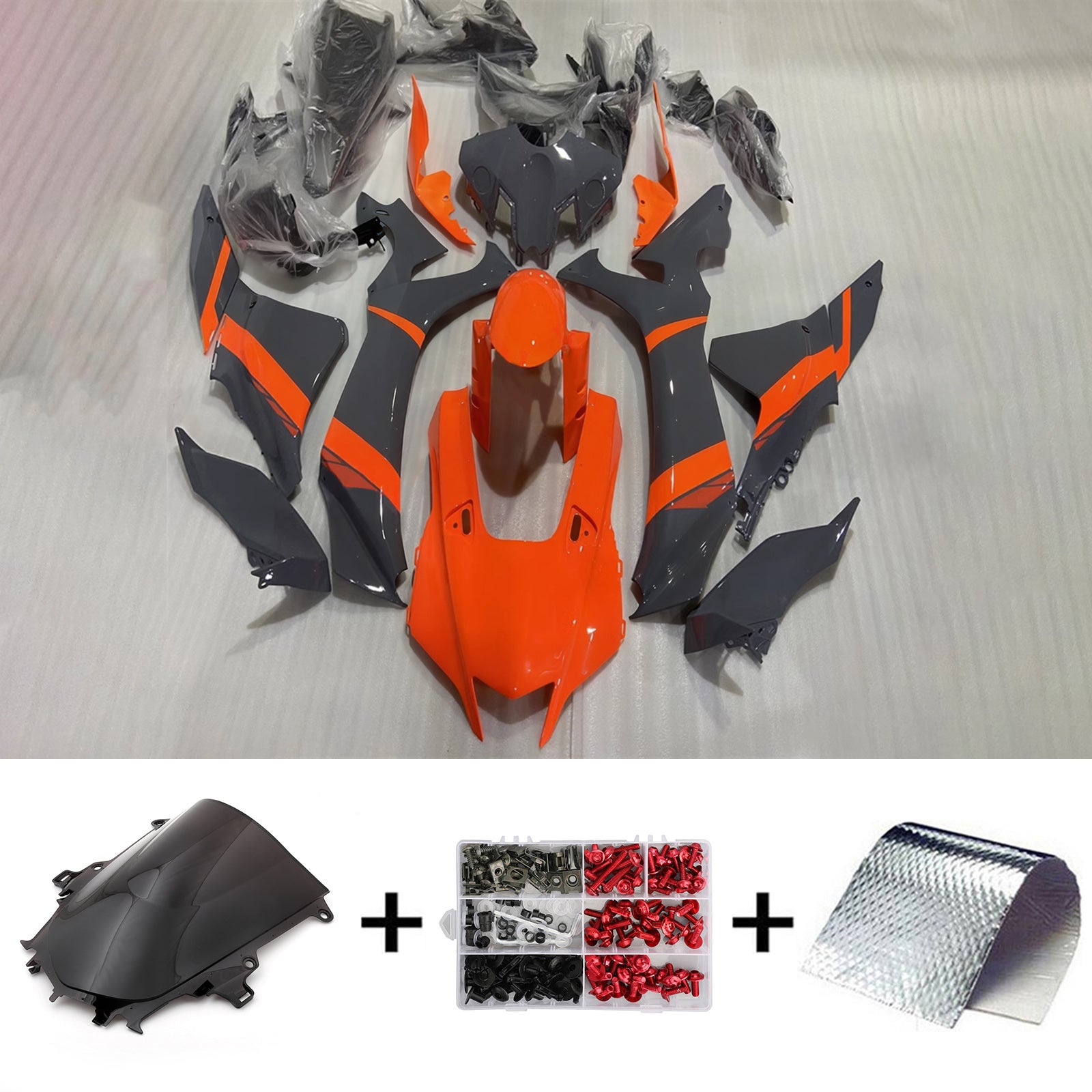 Amotopart 2020-2025 Yamaha YZF R1 Orange&Grey Fairing Kit