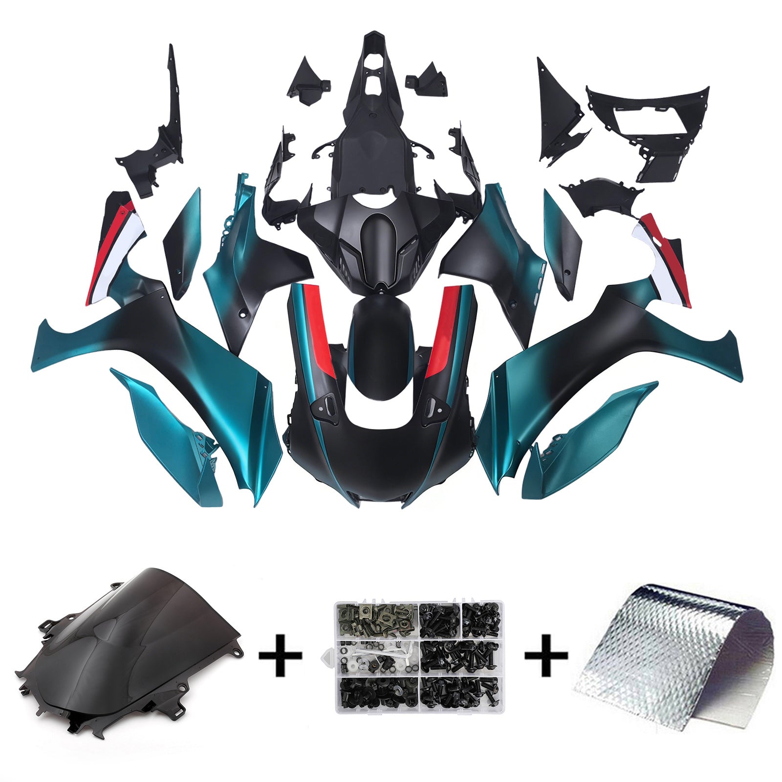 Amotopart 2020-2025 Yamaha YZF R1 Blue Green Fairing Kit