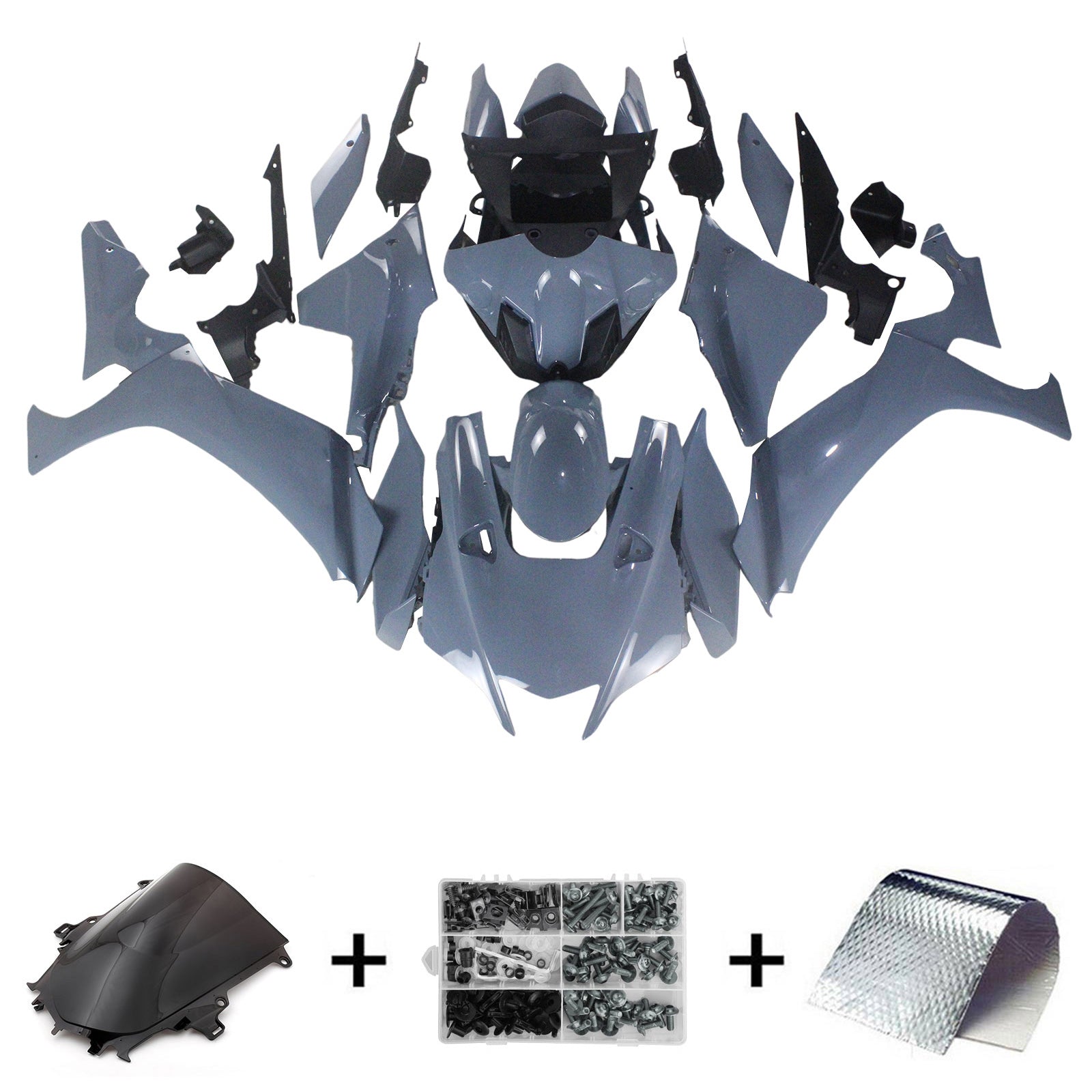 Amotopart 2020–2025 Yamaha YZF R1 Verkleidungsset in glänzendem Grau