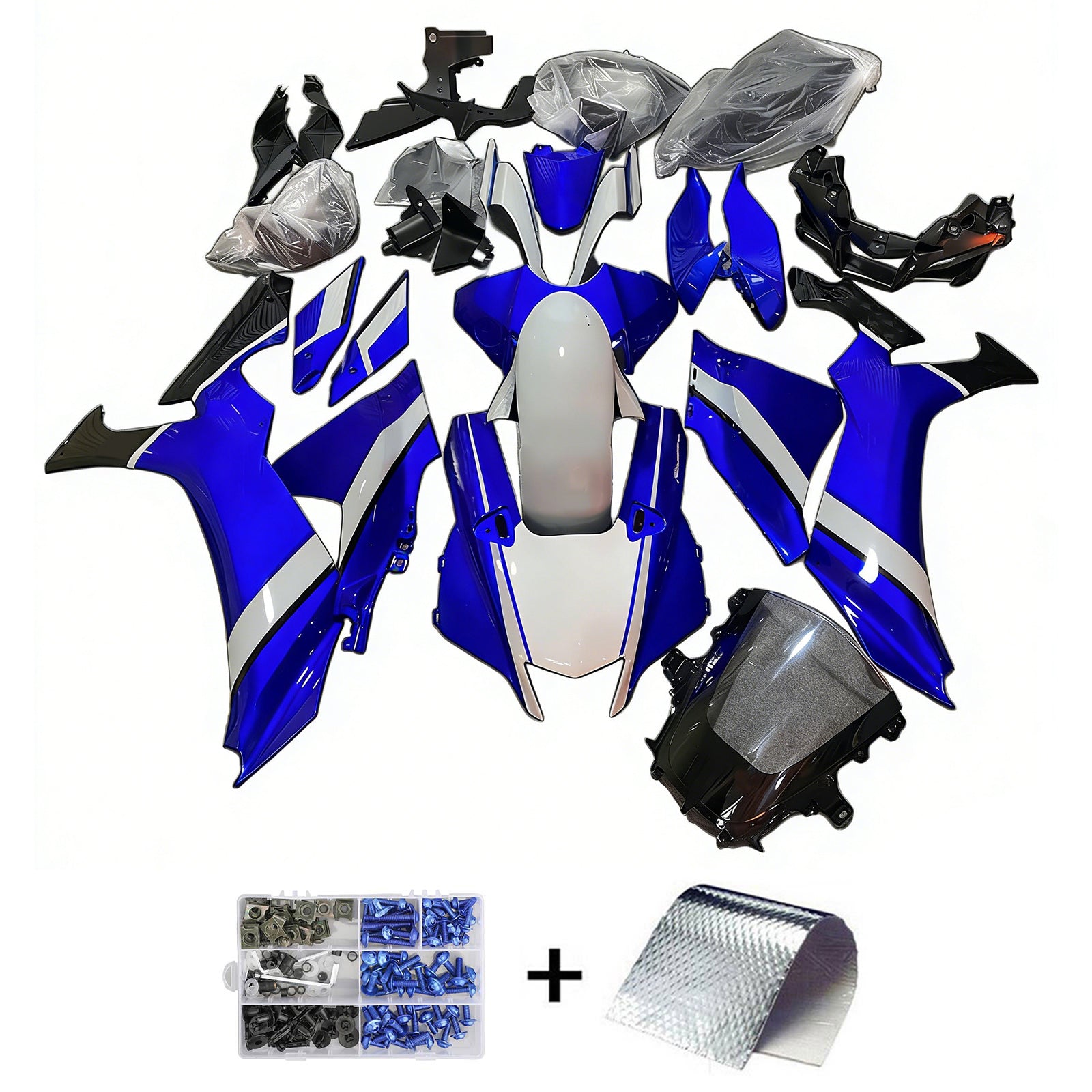 Amotopart 2020-2024 ヤマハ YZF R1 ホワイト ブルー フェアリングキット