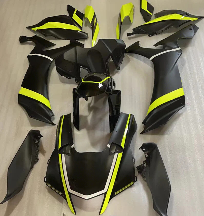 Amotopart Yamaha 2020-2025 YZF R1 Black With Fluorescent Yellow Fairing Kit